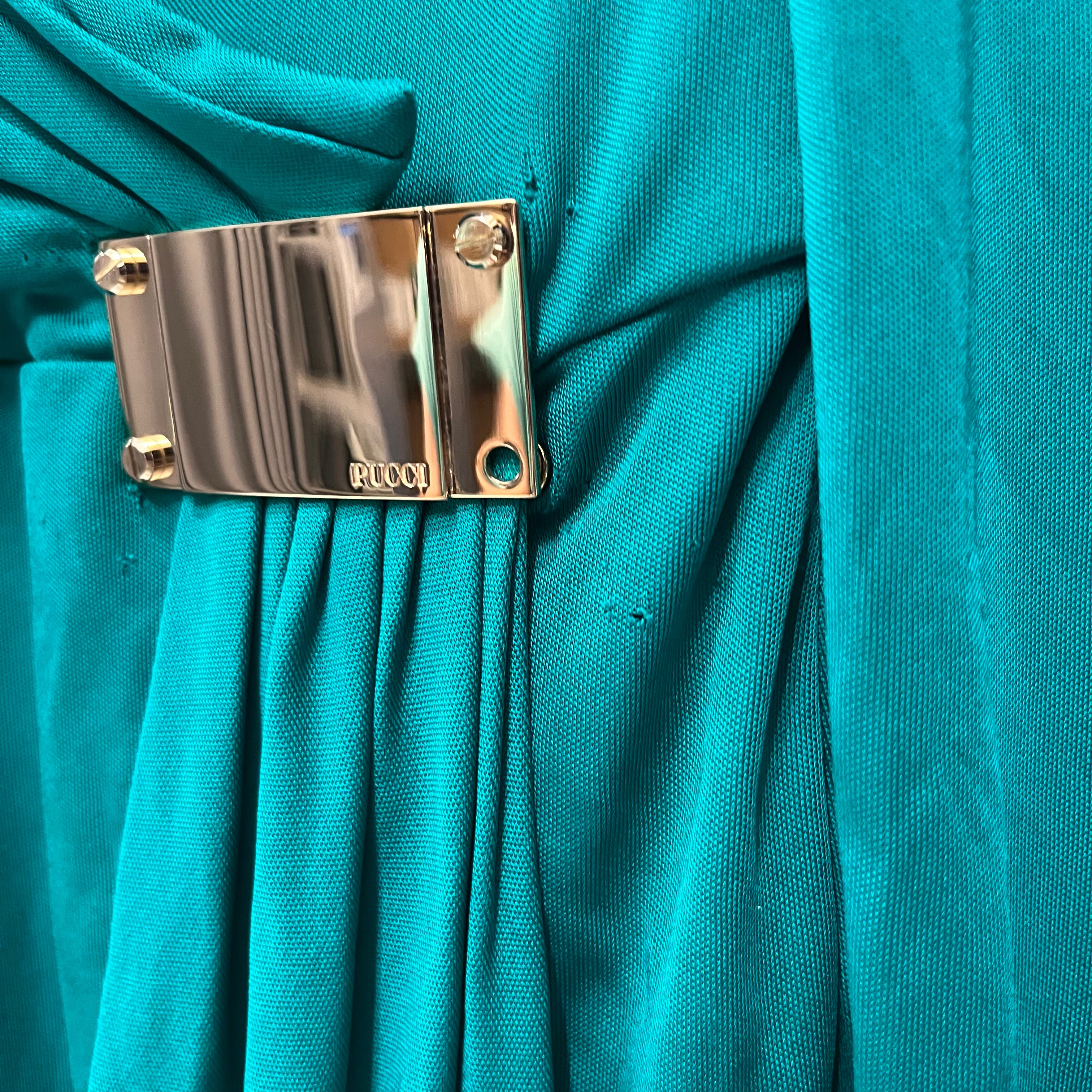 EMILIO PUCCI/LS Dress/8/Polyester/GRN/emilio pucci turquoise ls dress view 4