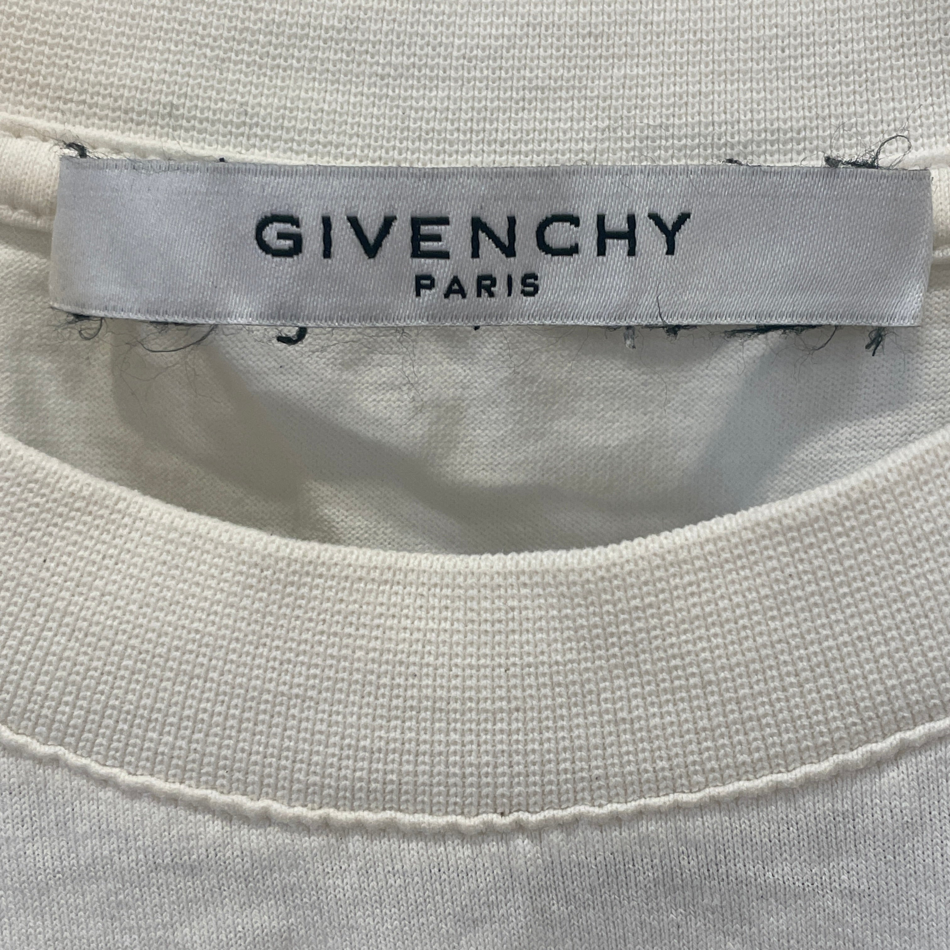 GIVENCHY/T-Shirt/XS/Cotton/WHT/Graphic/Faded Logo view 3