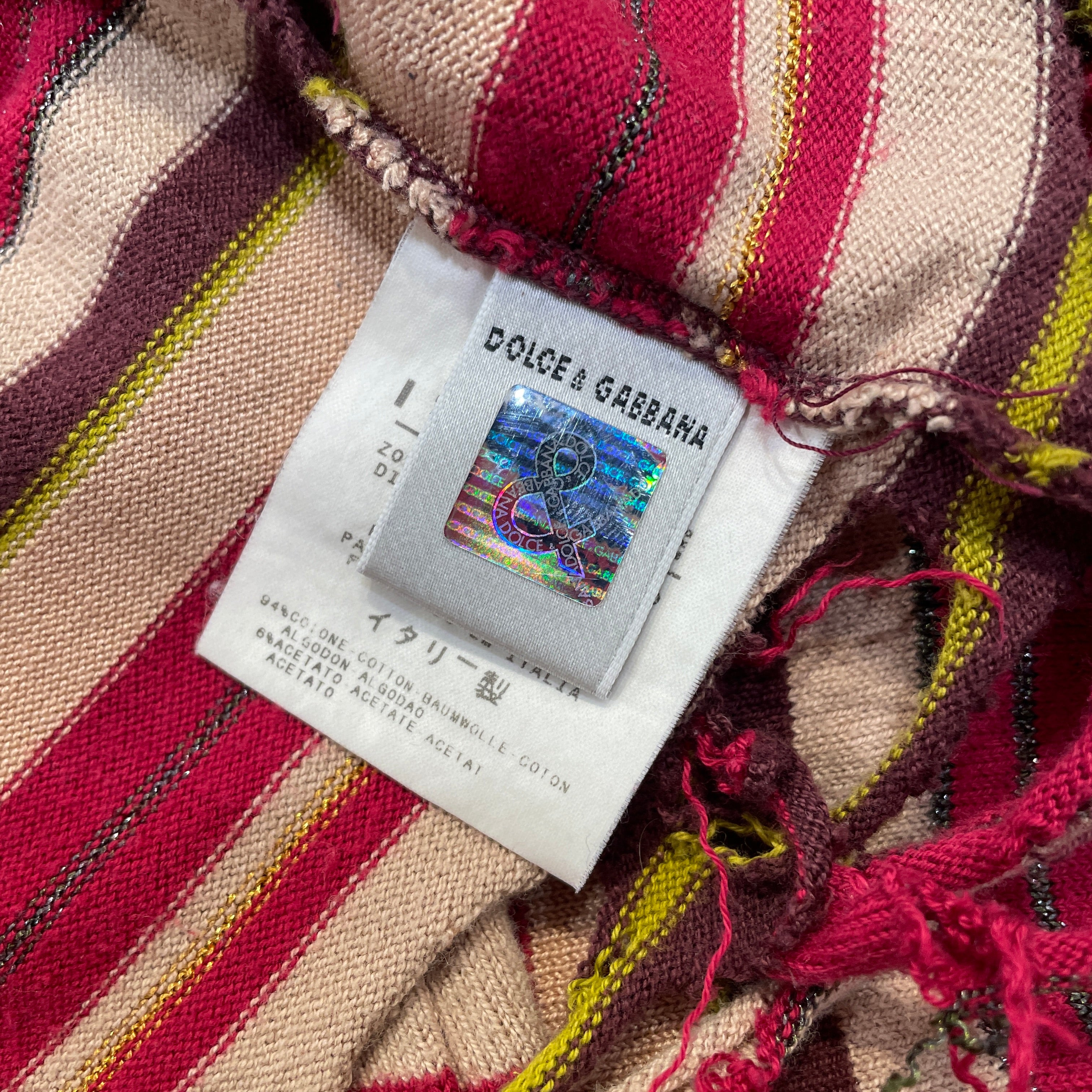 DOLCE&GABBANA/LS T-Shirt/M/Stripe/Cotton/MLT/DISSTRESSED LS view 4