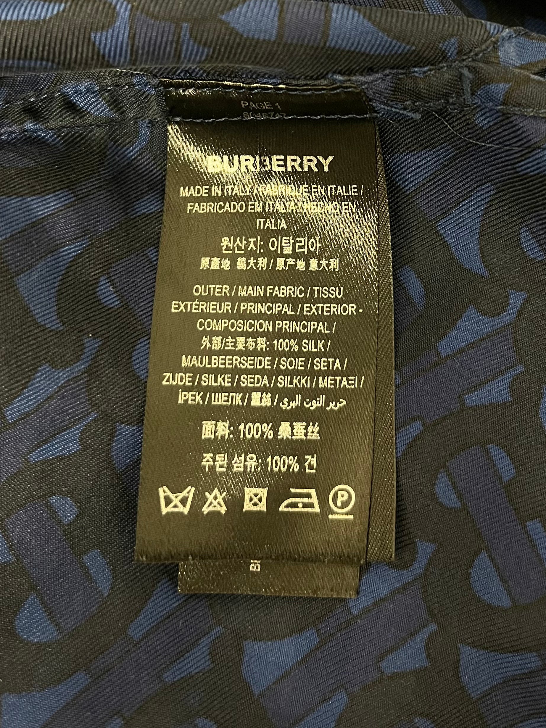 BURBERRY LONDON/Polo Shirt/LG/Silk/NVY/Open Coller/All Over Print/MONOGRAM POLO SHIRT view 4