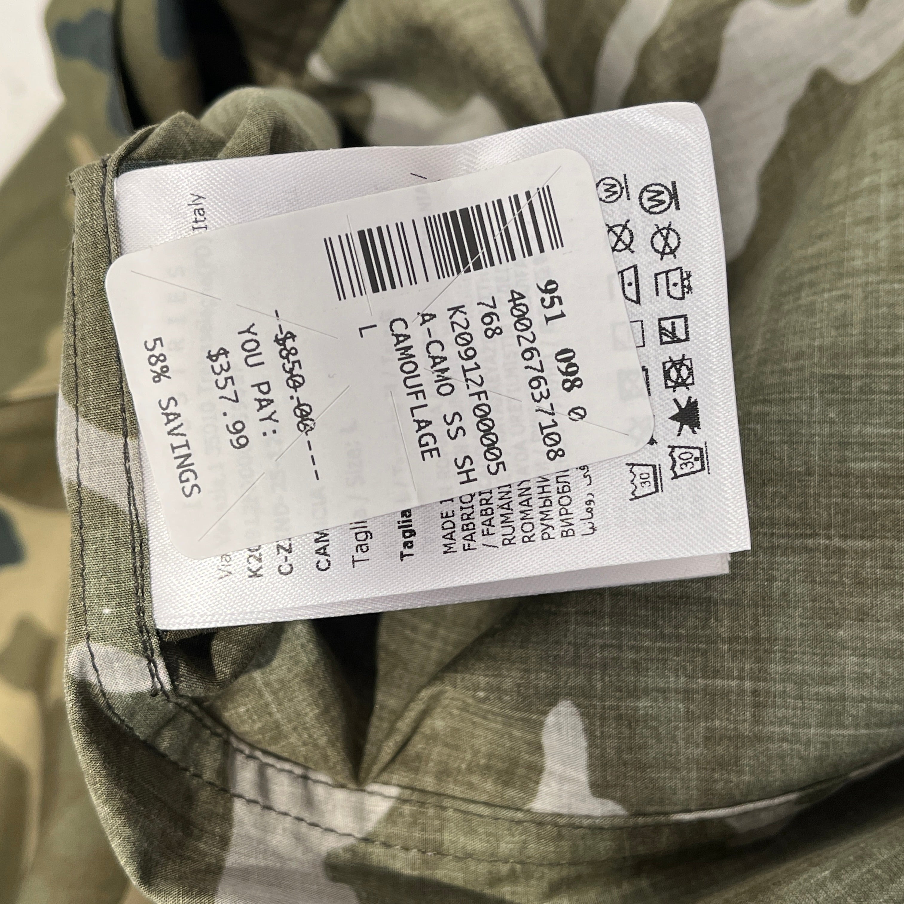 MONCLER/SS Shirt/M/Cotton/GRN/Camouflage/CAMO CAMP BUTTON DOWN view 4