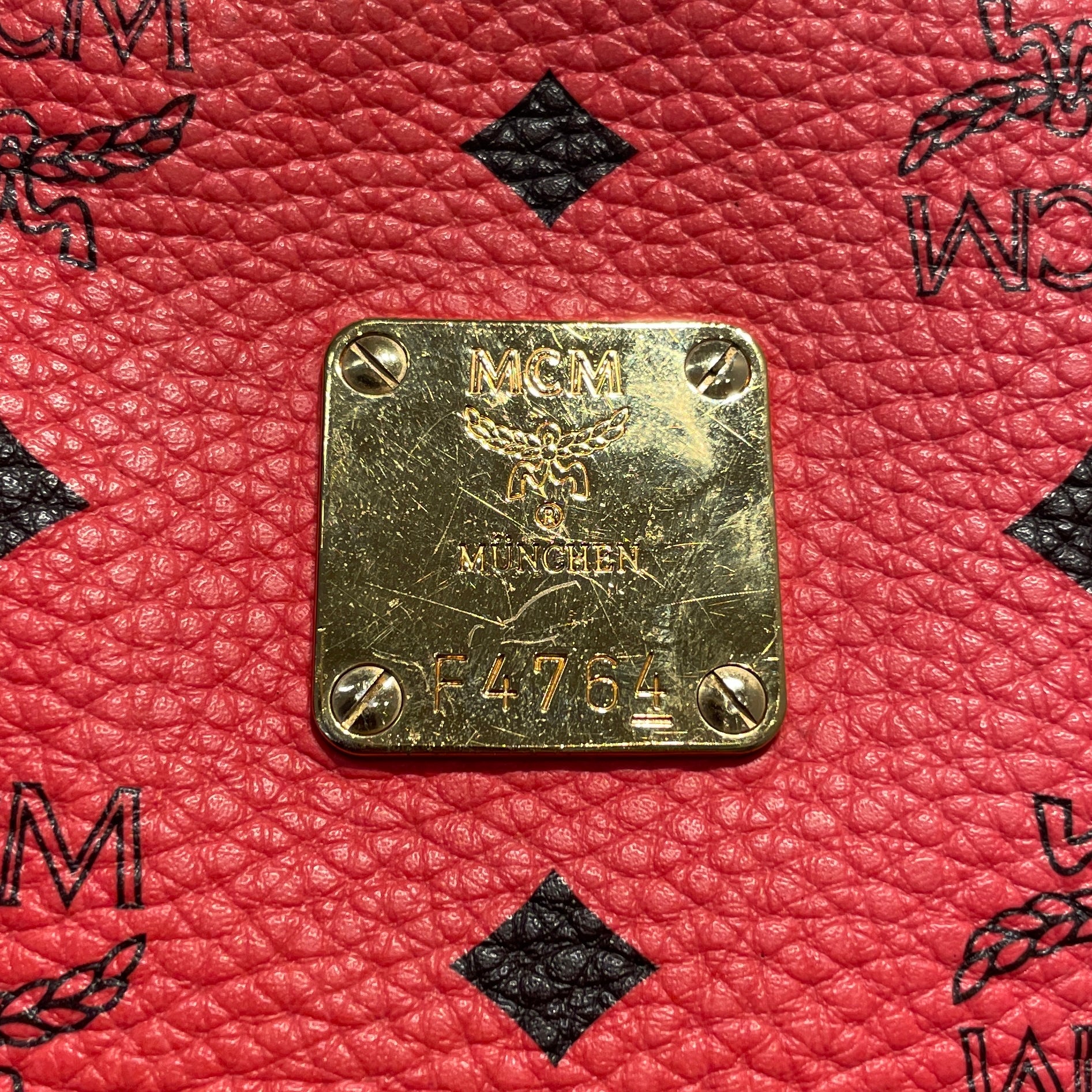MCM/Backpack/Monogram/Leather/PNK/GOLD STUDDED view 3