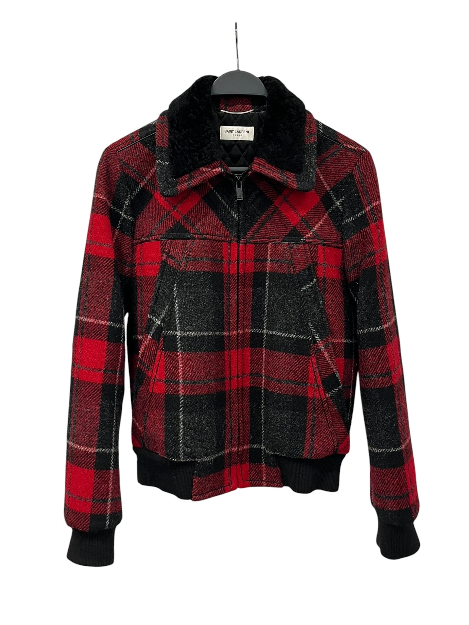 SAINT LAURENT/Jacket/46/Wool/RED/Plaid/HEARLING COLLAR LUMBERJACK view 1