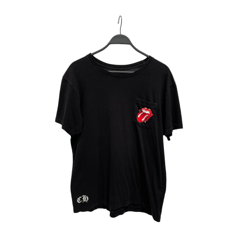 CHROME HEARTS/T-Shirt/XL/Cotton/BLK/Graphic/Rolling Stones