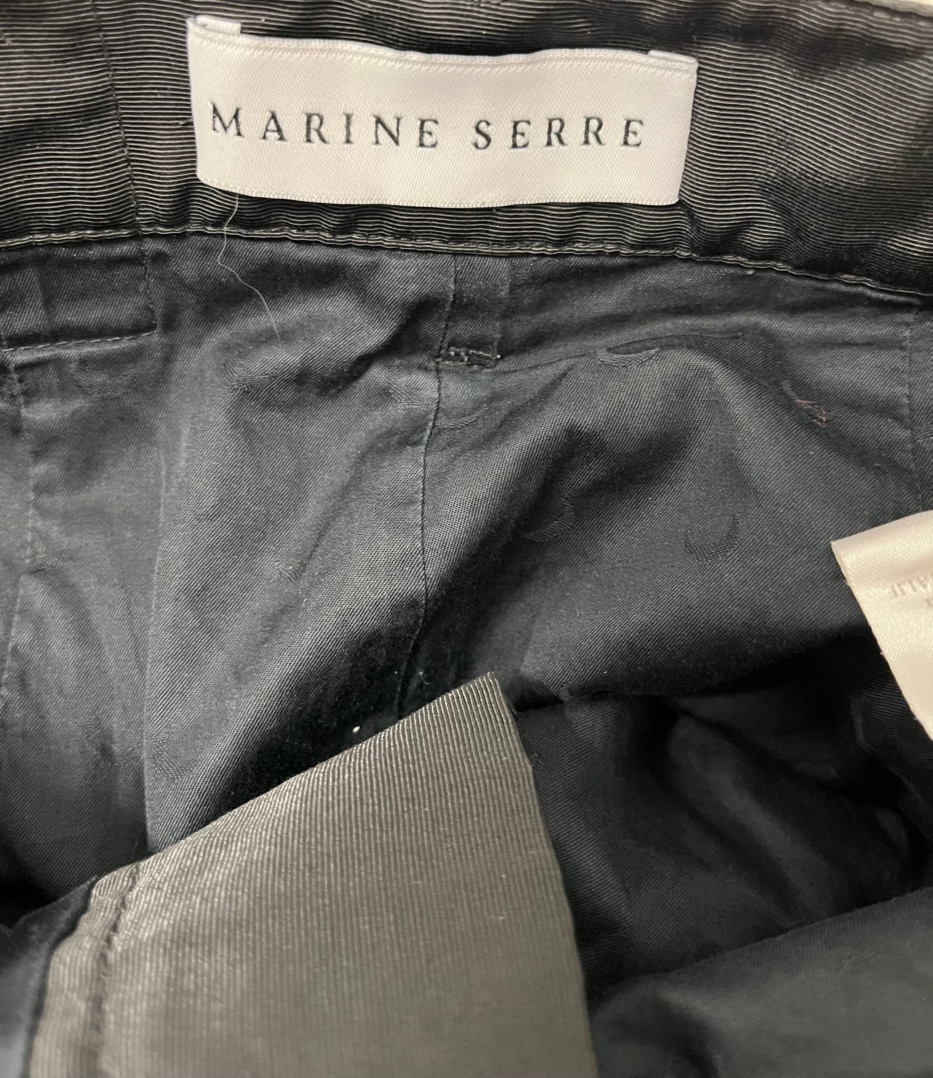 MARINE SERRE/Pants/S/Cotton/BLK/ZIPPER ON BOTTOM view 3