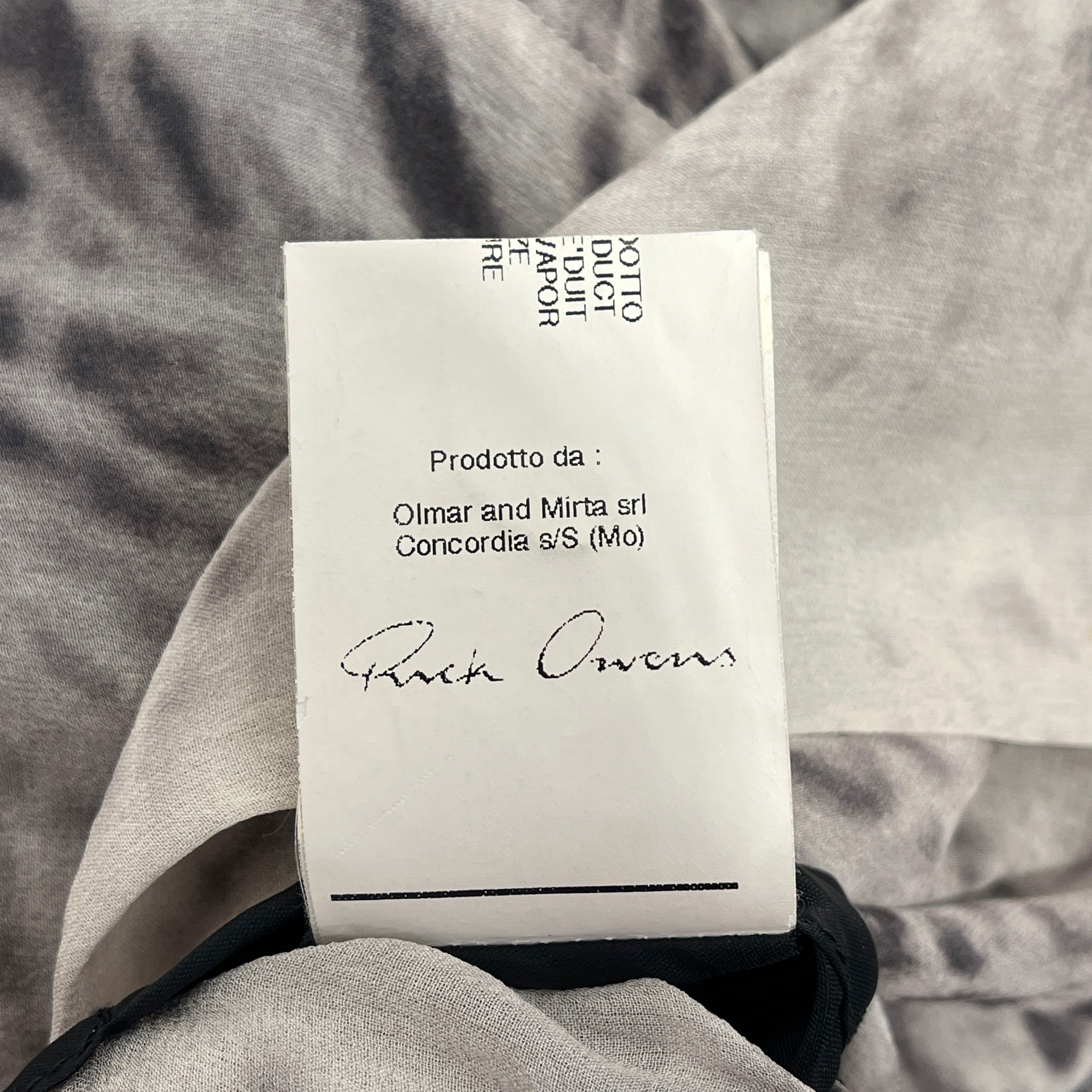 Rick Owens/LS Blouse/S/M/Graphic/Silk/GRY/SILK ASYMM BLOUSE view 4