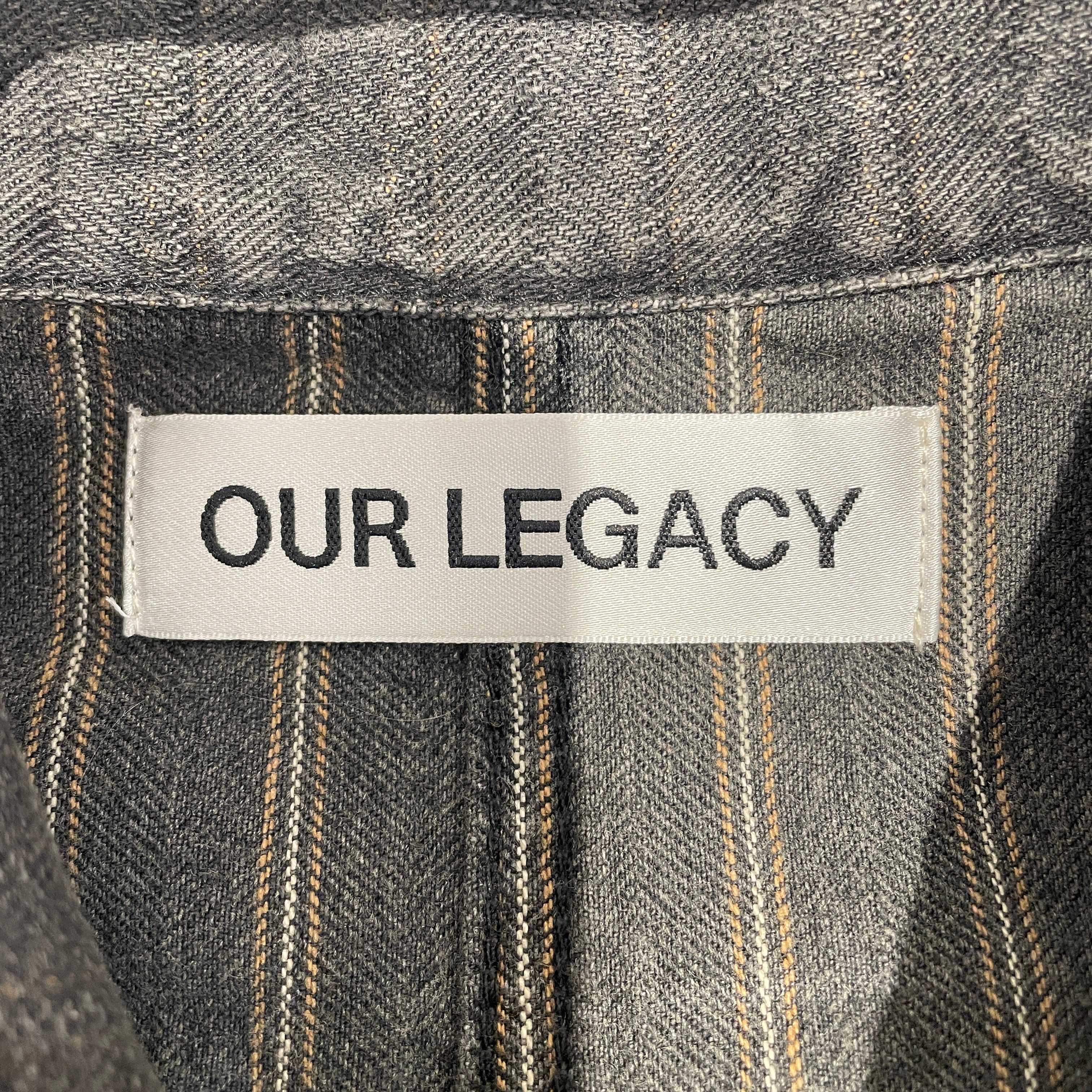 OUR LEGACY/Denim Jkt/46/Cotton/GRY/Stripe/Rebirth Cut Torino view 3