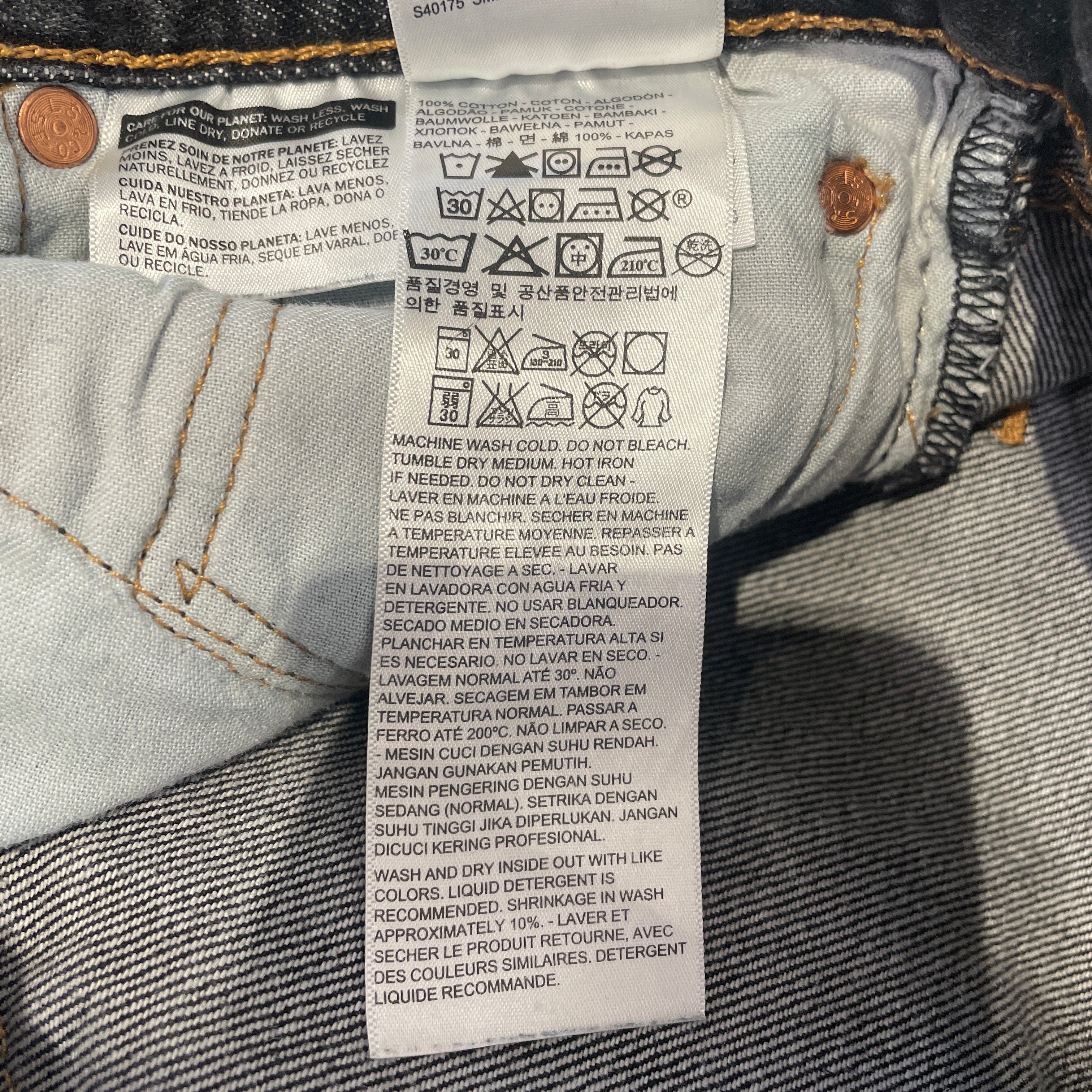 Levi's/Straight Pants/36/Denim/GRY/Selvedge 501 view 4