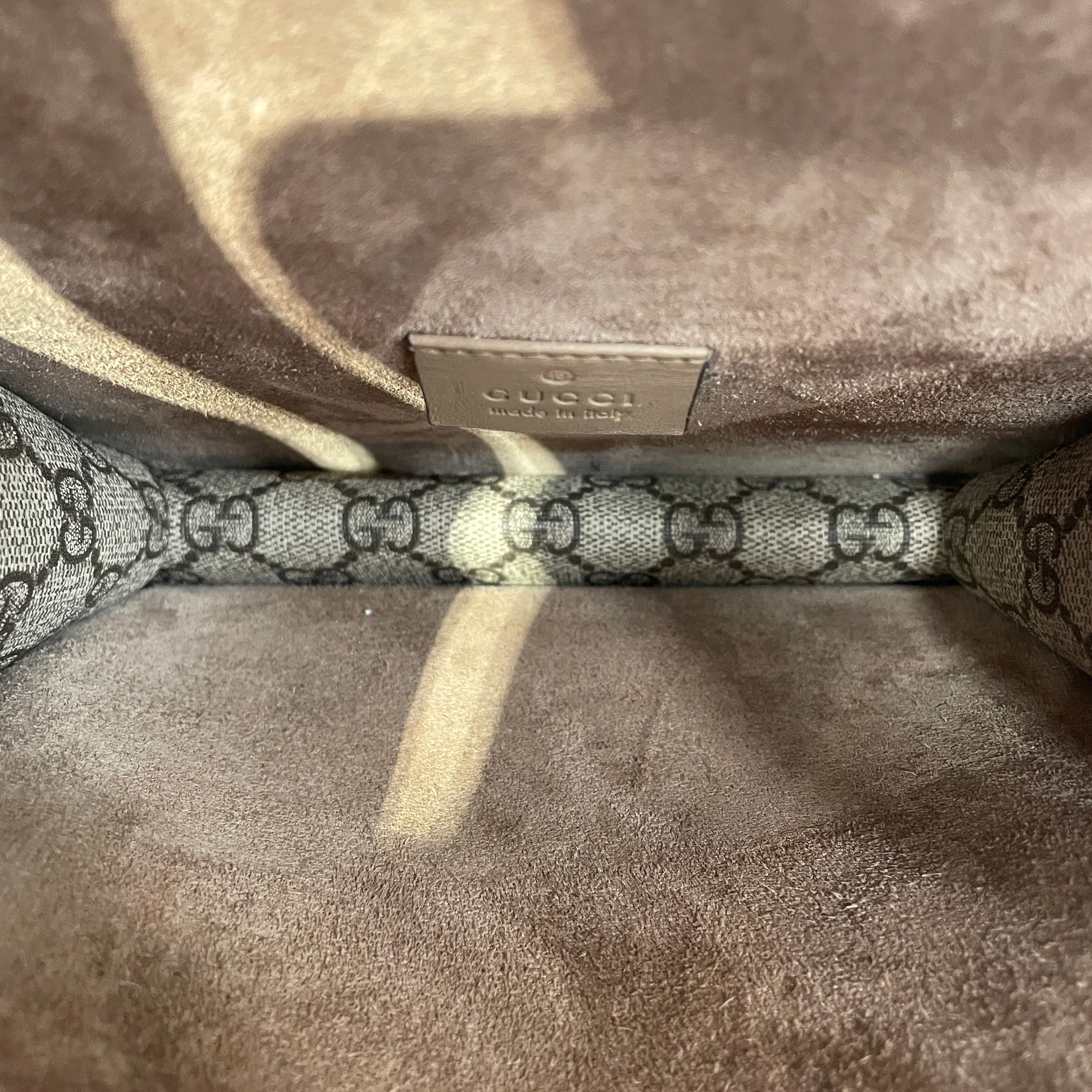 GUCCI/Cross Body Bag/Monogram/Suede/BEG/mini dionysus gg supreme cnvs view 4