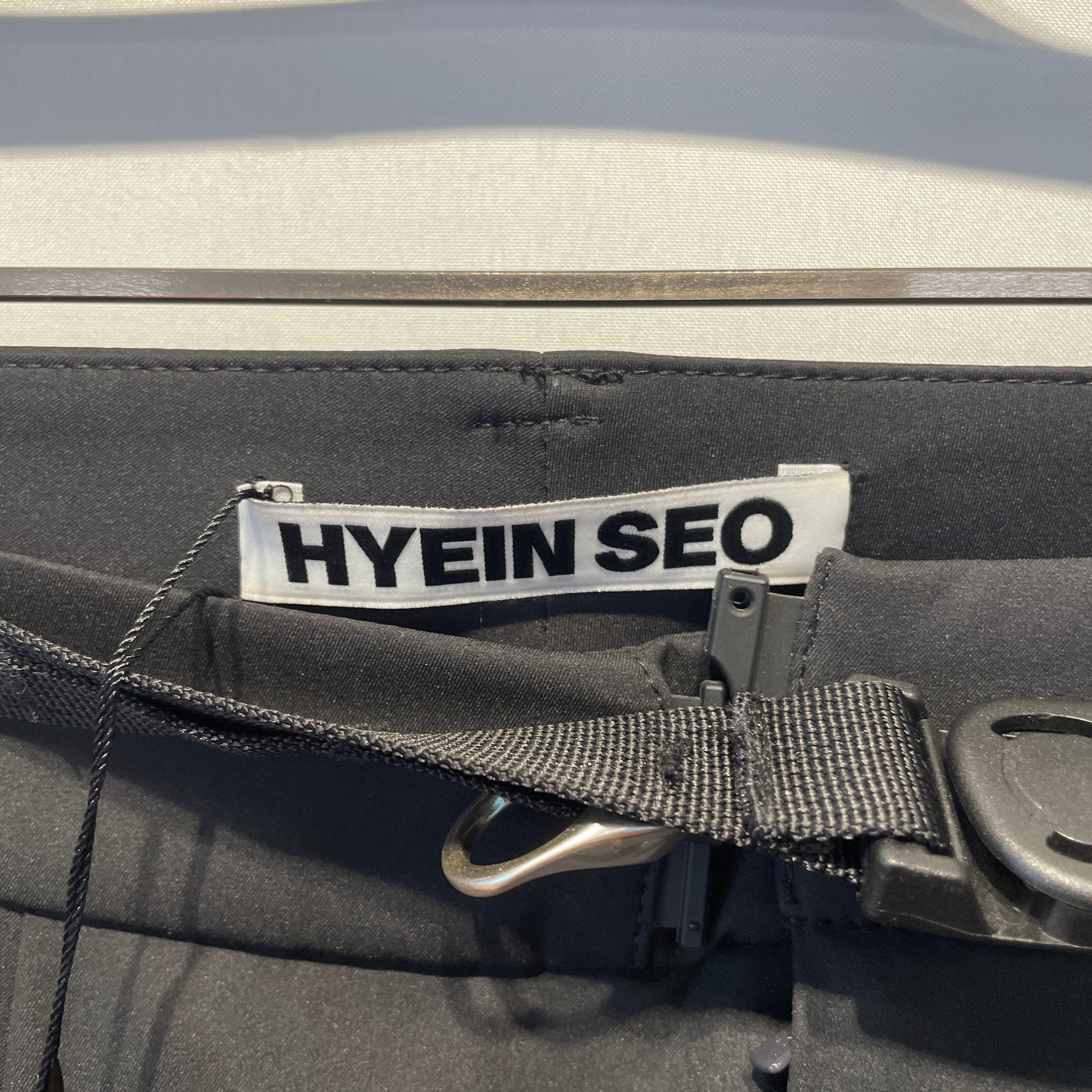 HYEIN SEO/Wide Leg Pants/1/Nylon/BLK/BELTED view 3