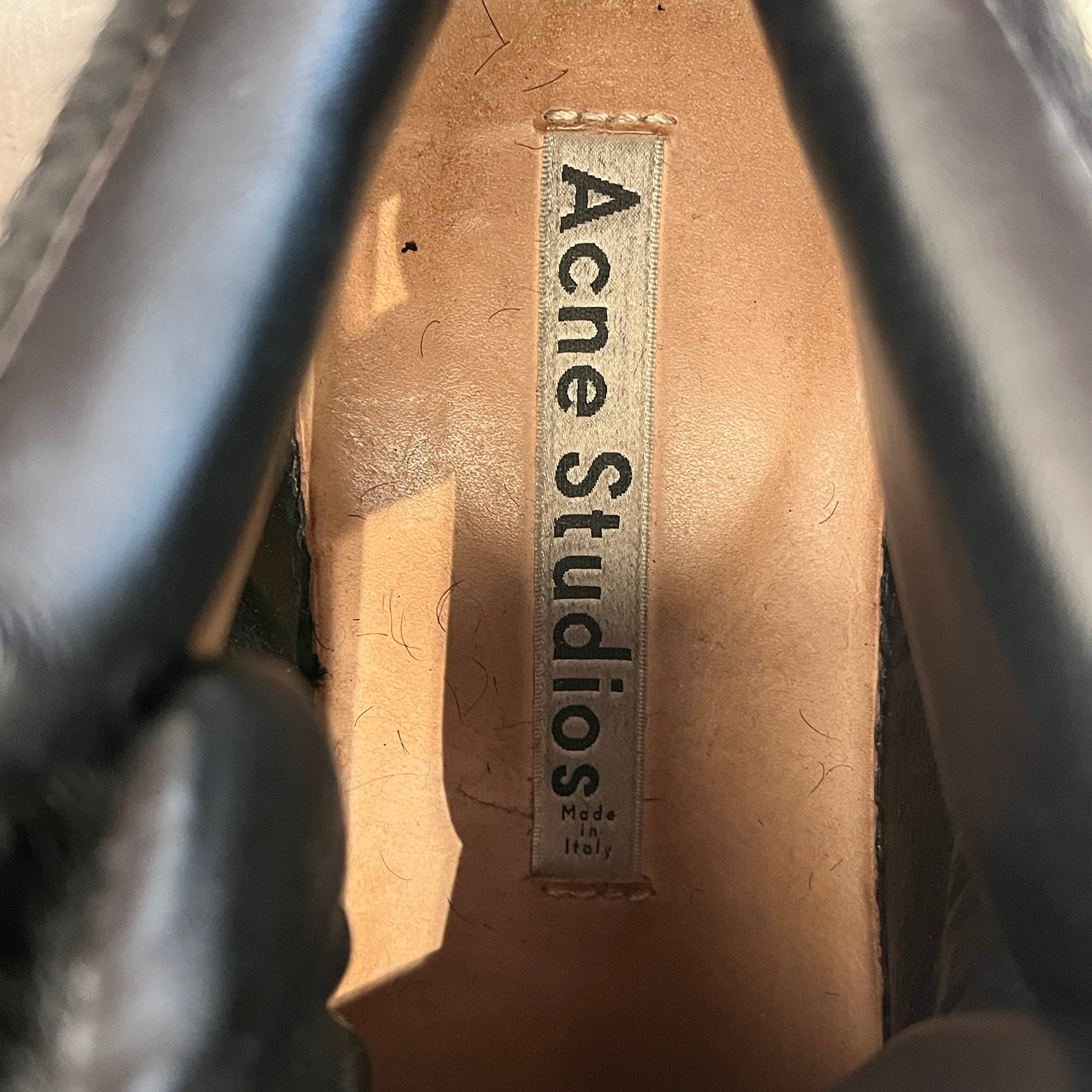 Acne Studios/Hi-Sneakers/US 7/Mohair/BLK/Patent/Cleo Calf Pony Hair Hi Sneaker view 3