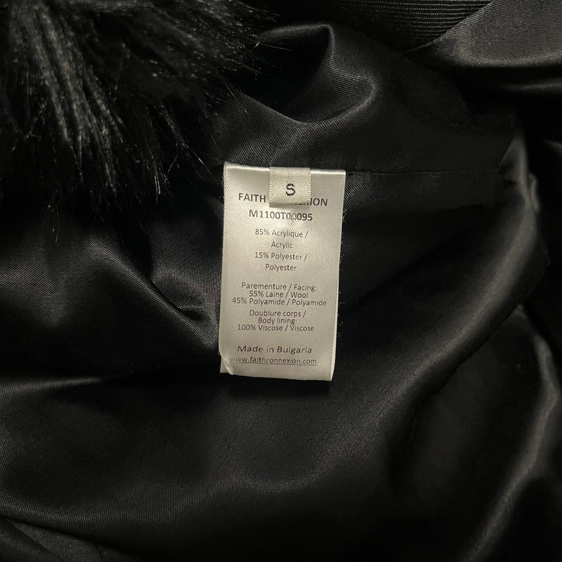 Faith Connexion/Coat/S/Fur/BLK/
