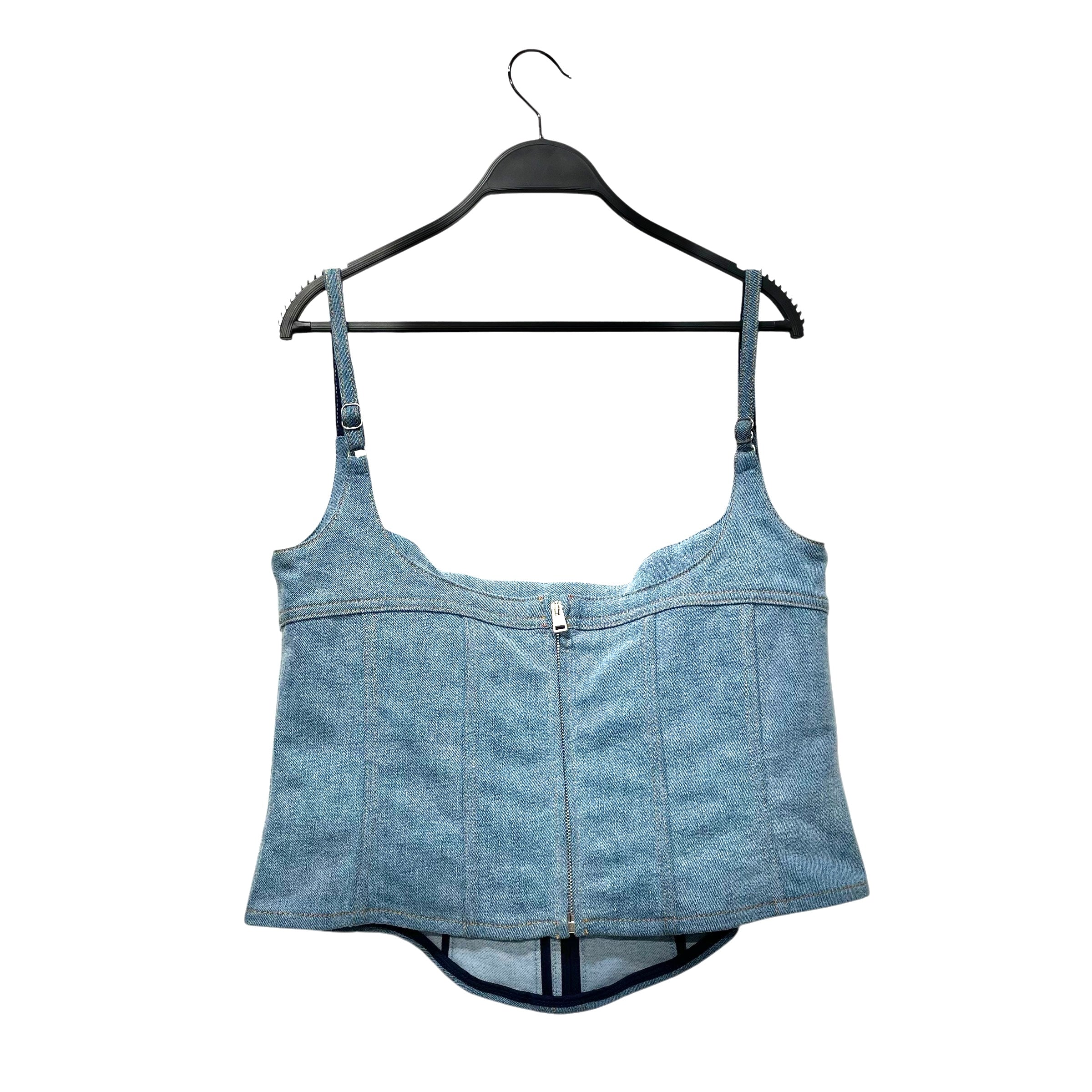 MUGLER/SS Shirt/44/Denim/BLU/Corset Denim Top view 2