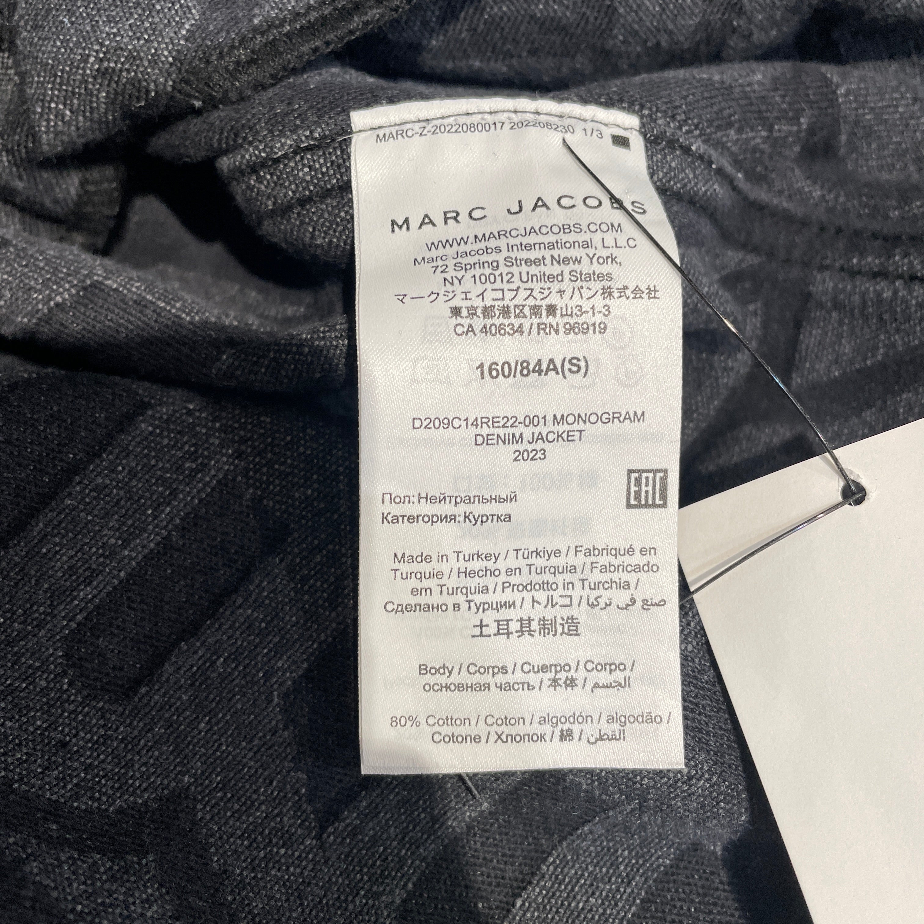 MARC JACOBS/Denim Jkt/S/Denim/BLK/Monogram/ view 4