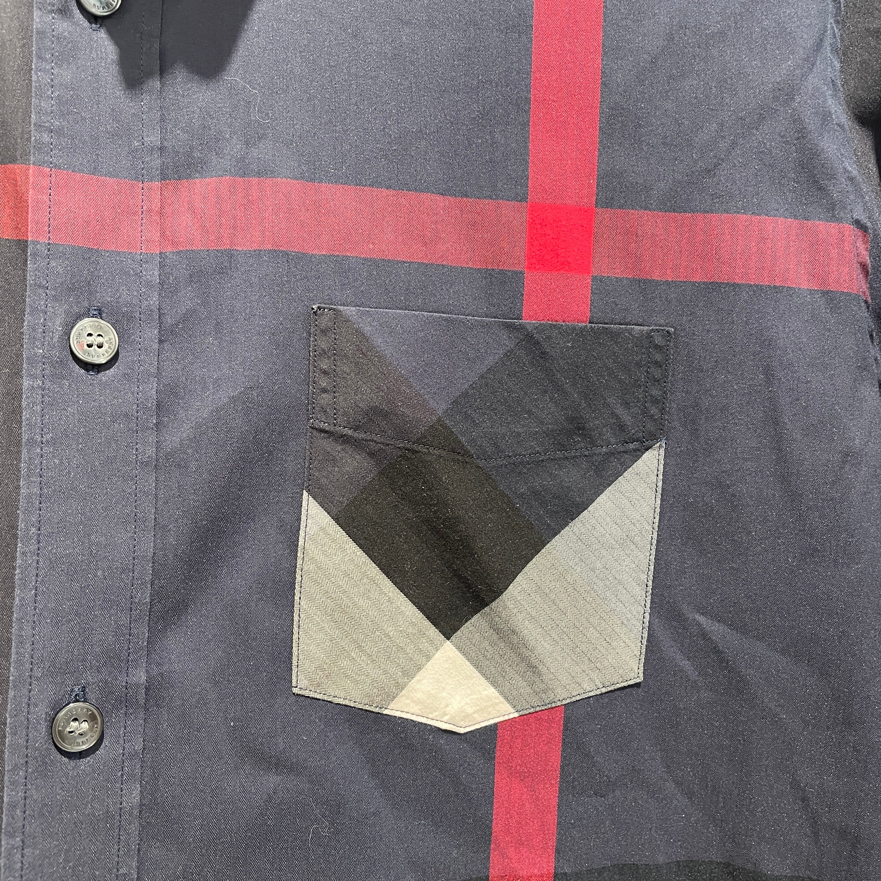 BURBERRY LONDON/LS Shirt/XXL/Cotton/NVY/Plaid/Navy Nova Check Shirt view 8