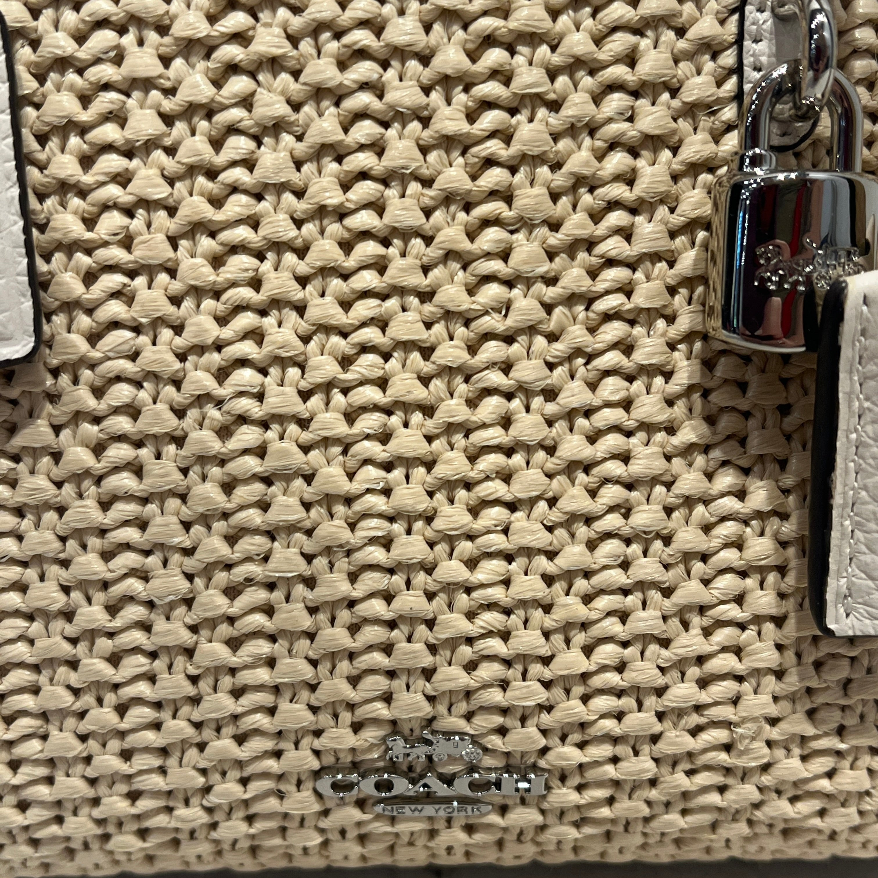 COACH/Hand Bag/WHT/WHITE STRAW MICRO ZOE BAG view 6