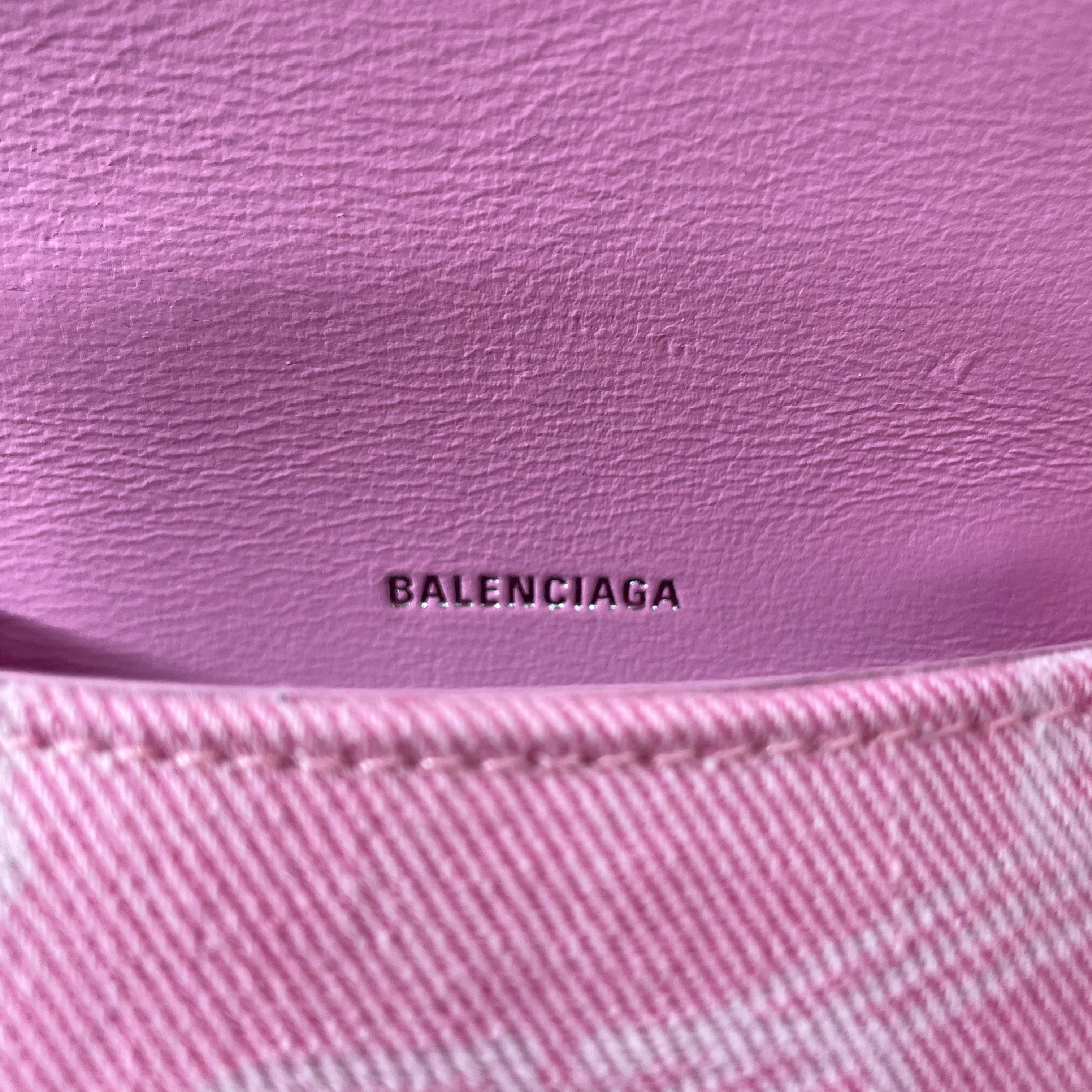 BALENCIAGA/Cross Body Bag/Monogram/Cotton/PNK/hourglass view 7