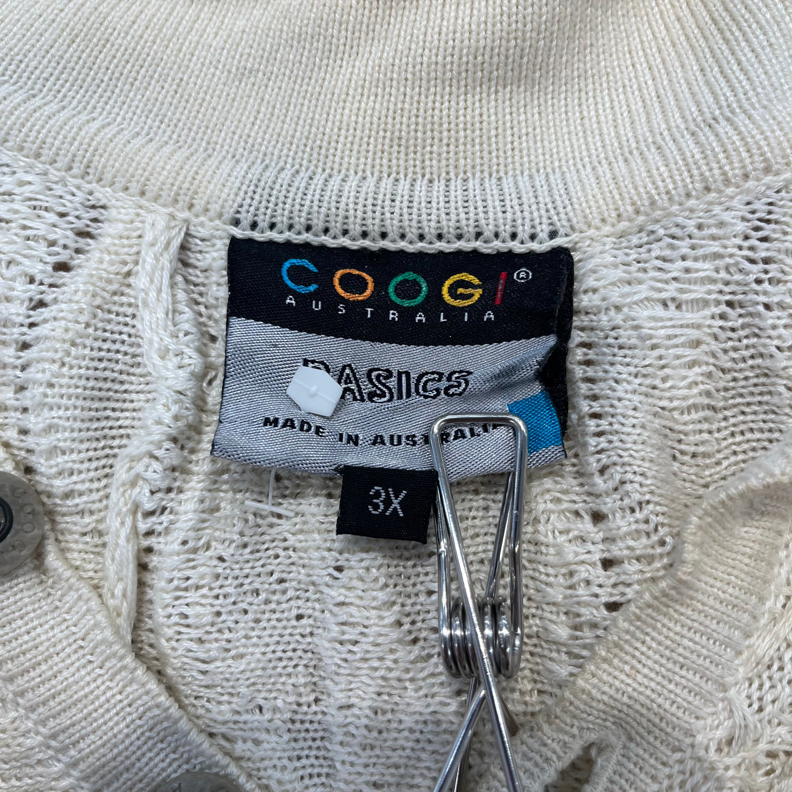 COOGI/Polo Shirt/XXXL/Cotton/WHT/COOGI KNIT POLO SHIRT view 3