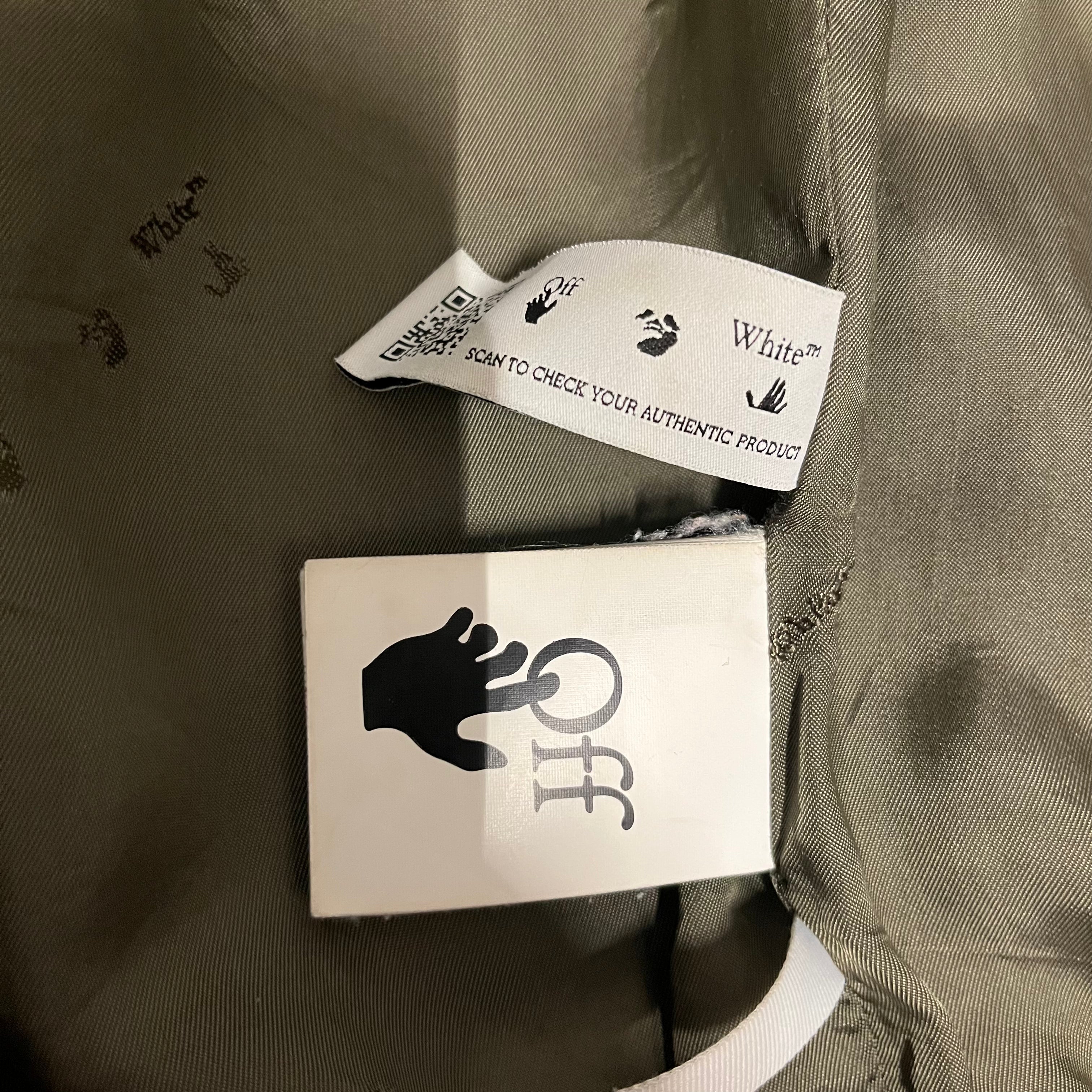 OFF-WHITE/Quilted Jkt/M/Wool/GRN/ view 4