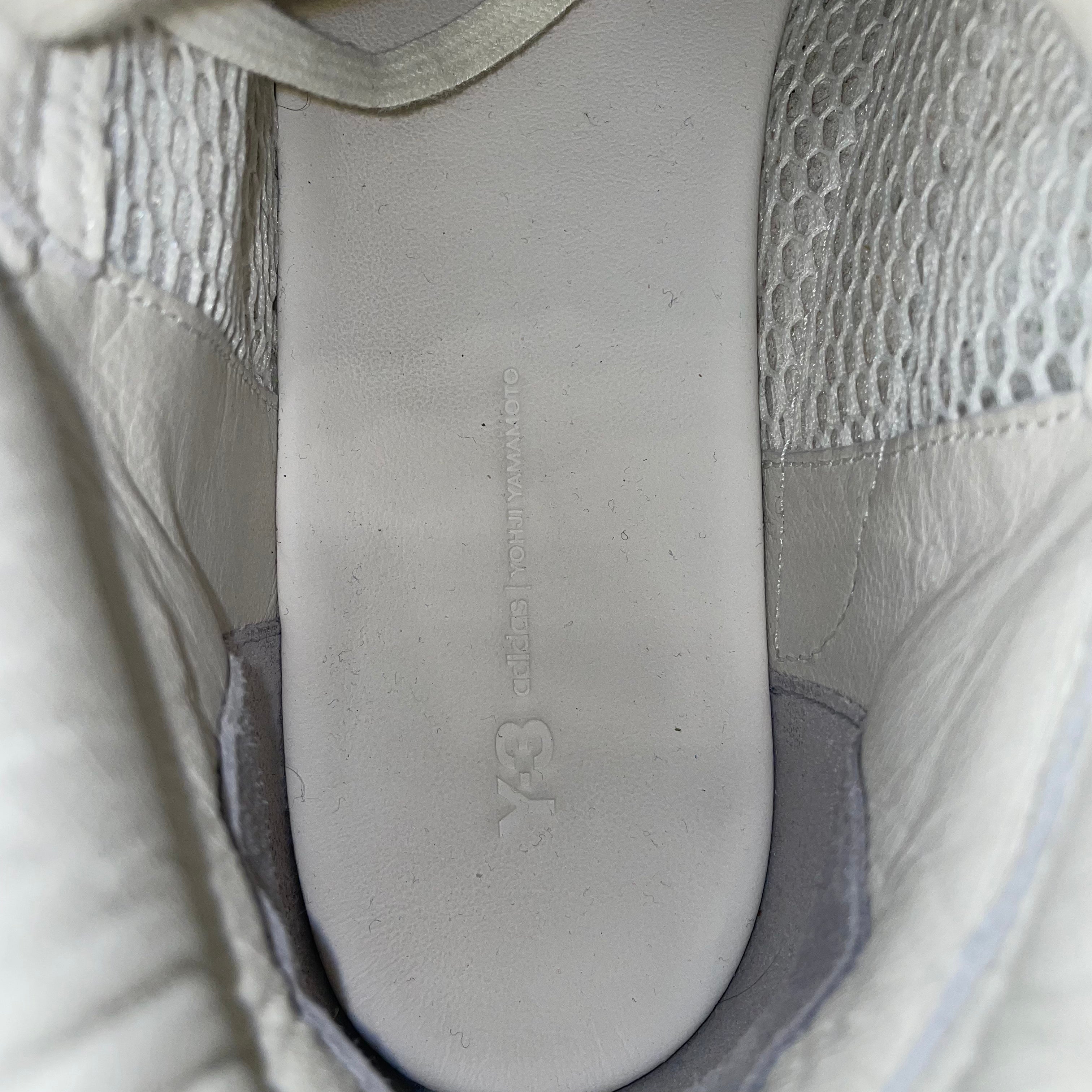 Y-3/Hi-Sneakers/US 12.5/Suede/CRM/Centennial  Green Heel view 3