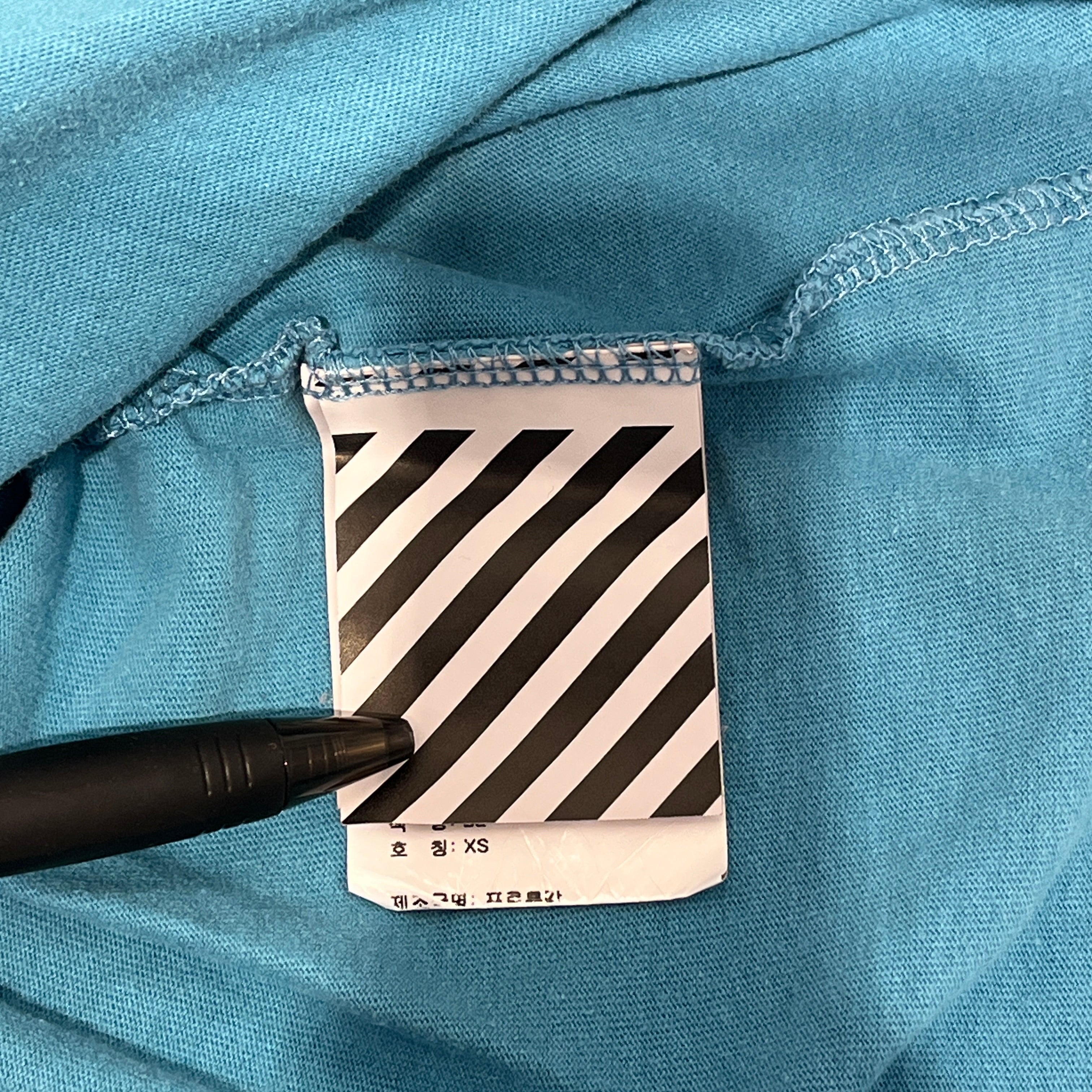 OFF-WHITE/T-Shirt/XS/Cotton/BLU/Graphic/CABIN BAGGAGE GRAPHIC view 5