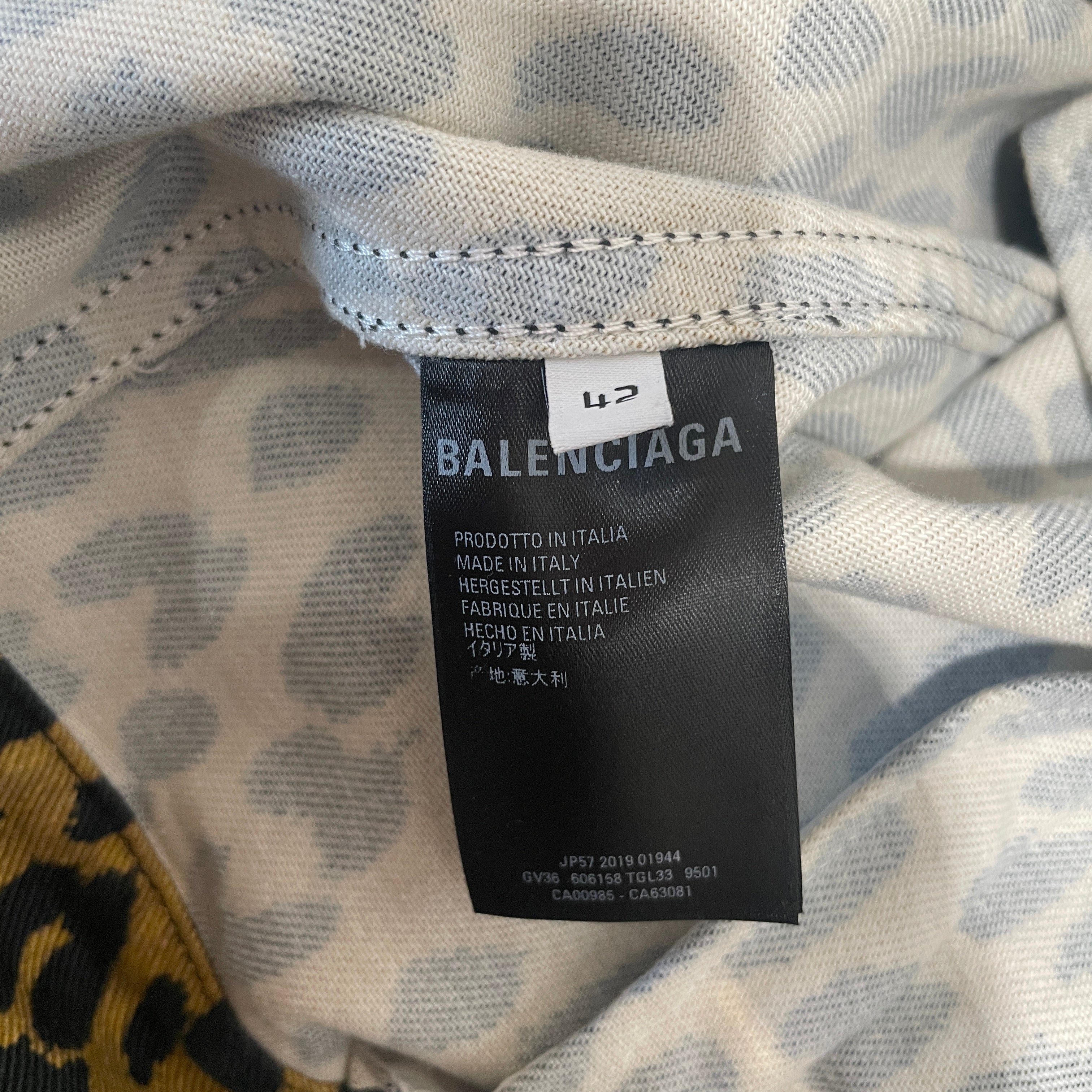 BALENCIAGA/Denim Jkt/42/Cotton/YEL/Animal Pattern/Leopard Print view 4