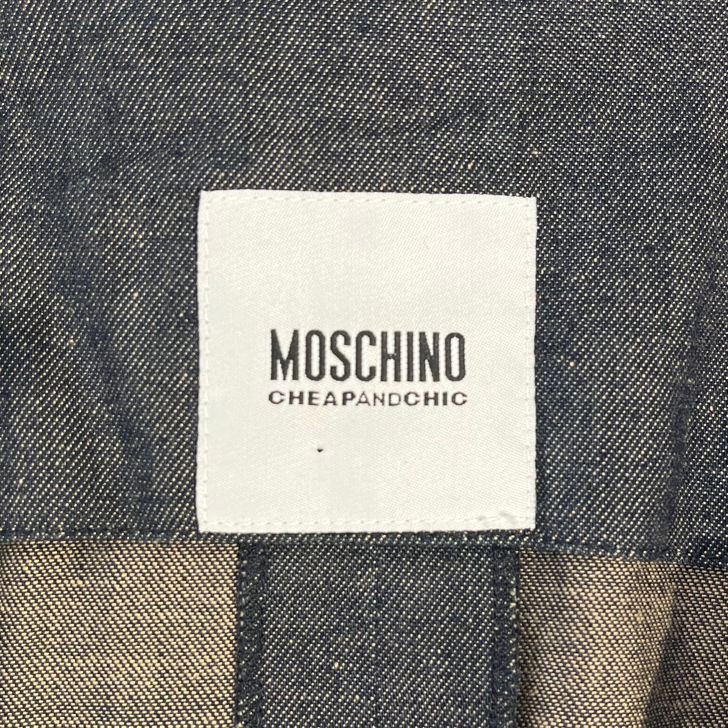 MOSCHINO/Jacket/XS/NVY/RIBBED COLLAR view 3