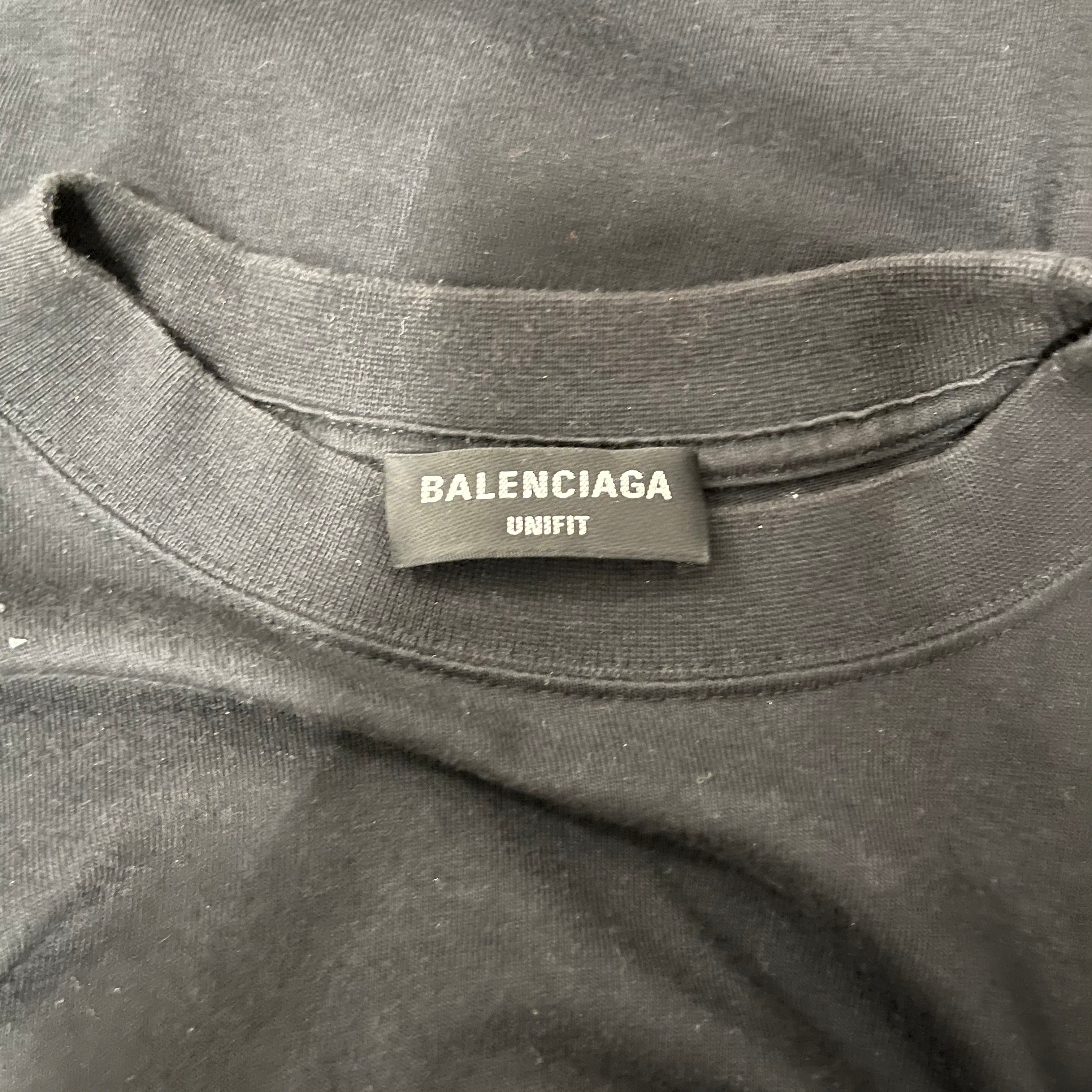 BALENCIAGA/T-Shirt/L/Cotton/BLK/Graphic/Crystal "Bebe" Tee view 3