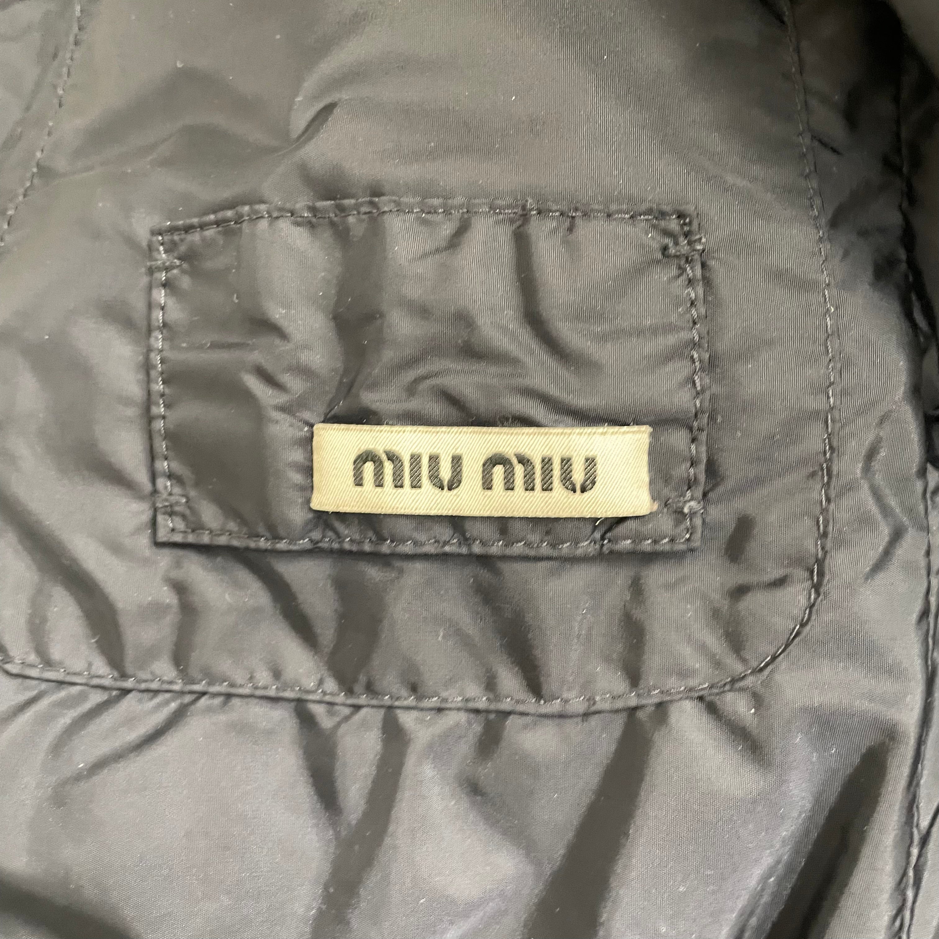MIU MIU/Puffer Jkt/38/Polyester/NVY/ROUCHED SHOULDER ELASTIC INSID view 3
