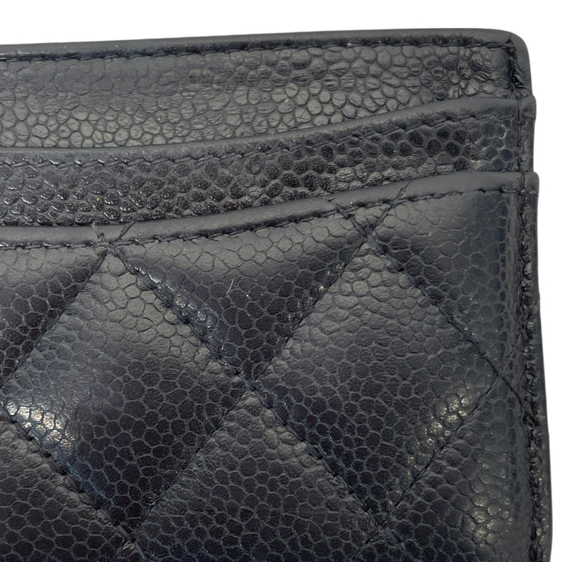 CHANEL/Wallet/Leather/BLK/CAVIAR DOUBLE C CARDHOLDER