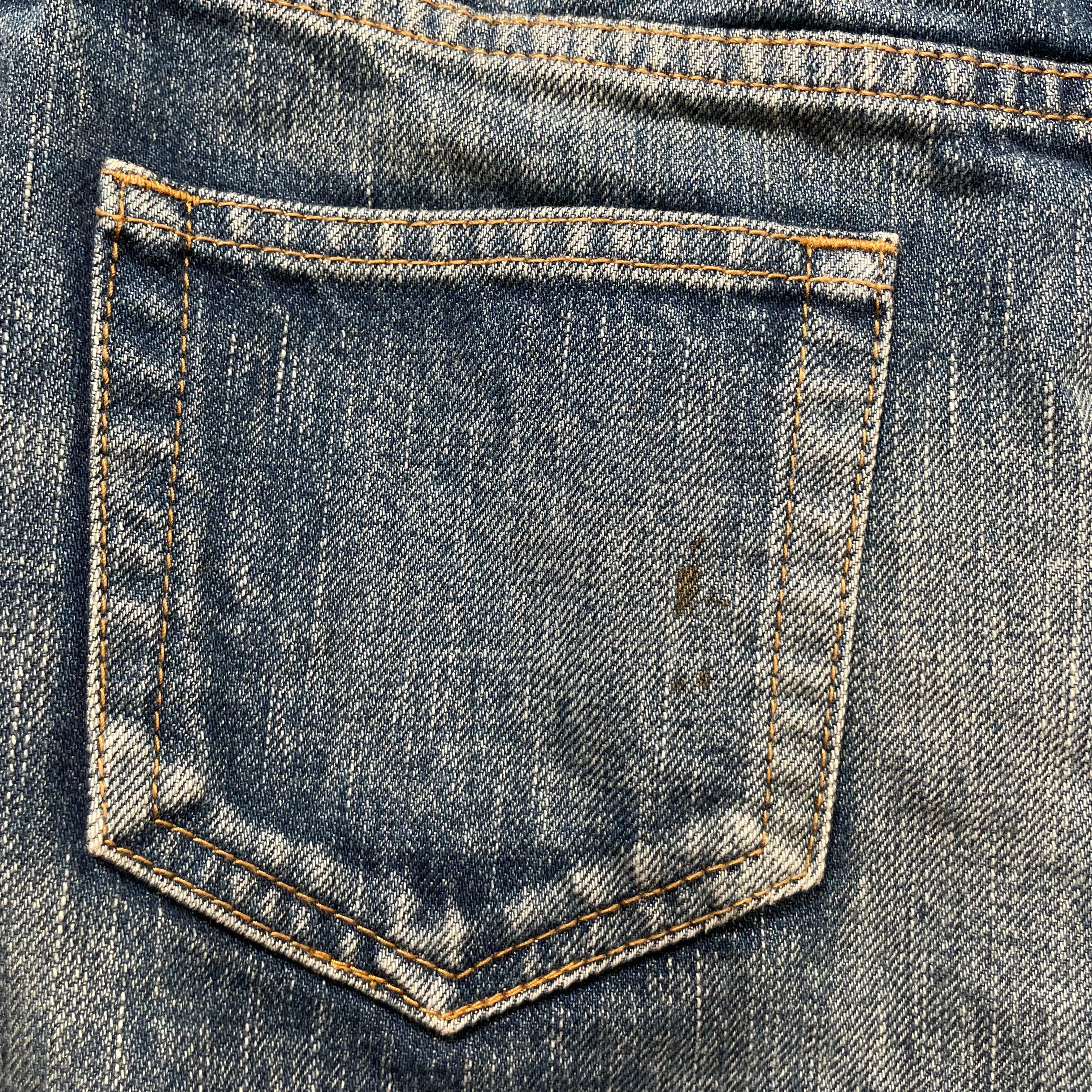 SAINT LAURENT/Skirt/27/Denim/BLU/2021 FULLBUTTON GOOD FADE view 8