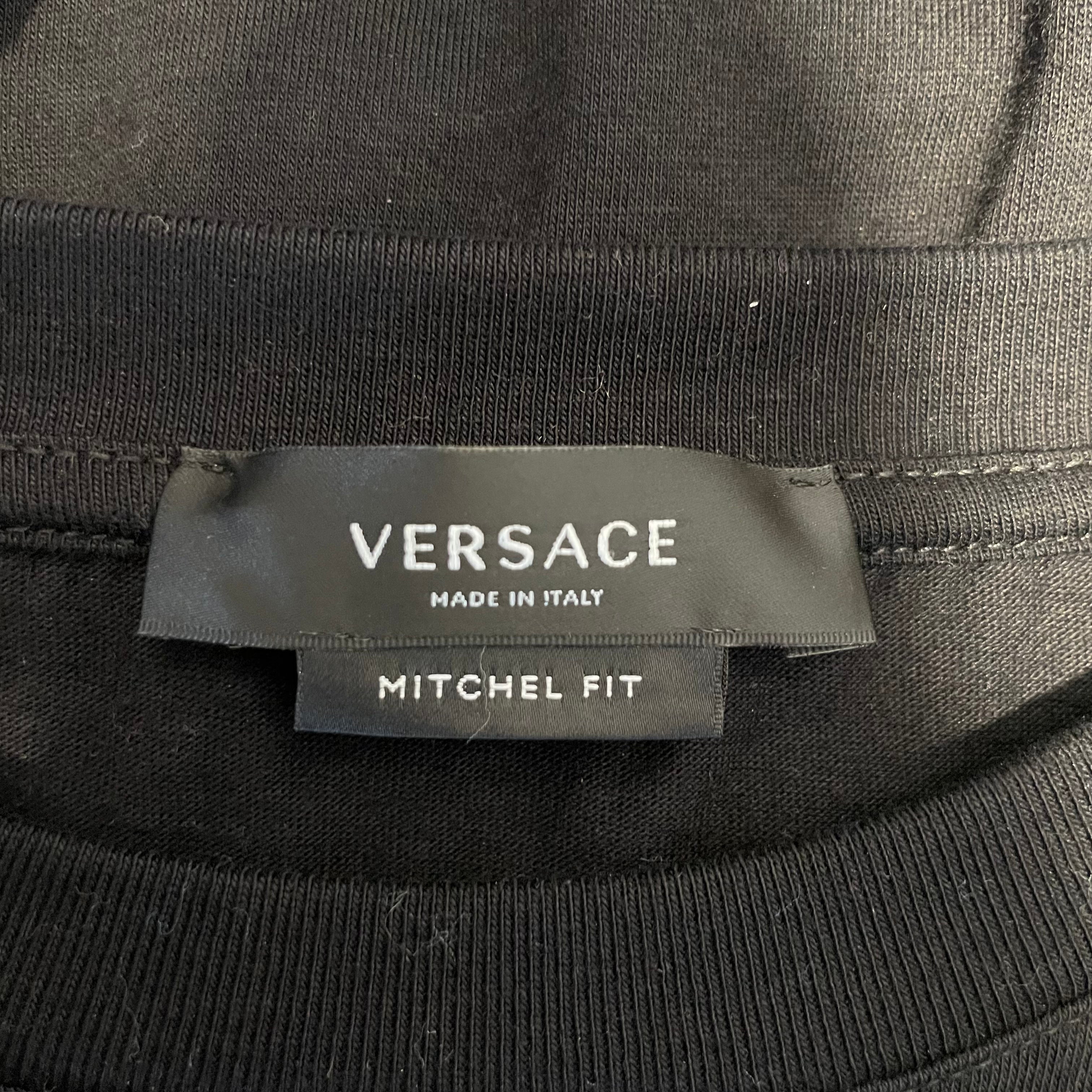 VERSACE/T-Shirt/XXXL/Cotton/BLK/Versace Logo Embroidery view 3