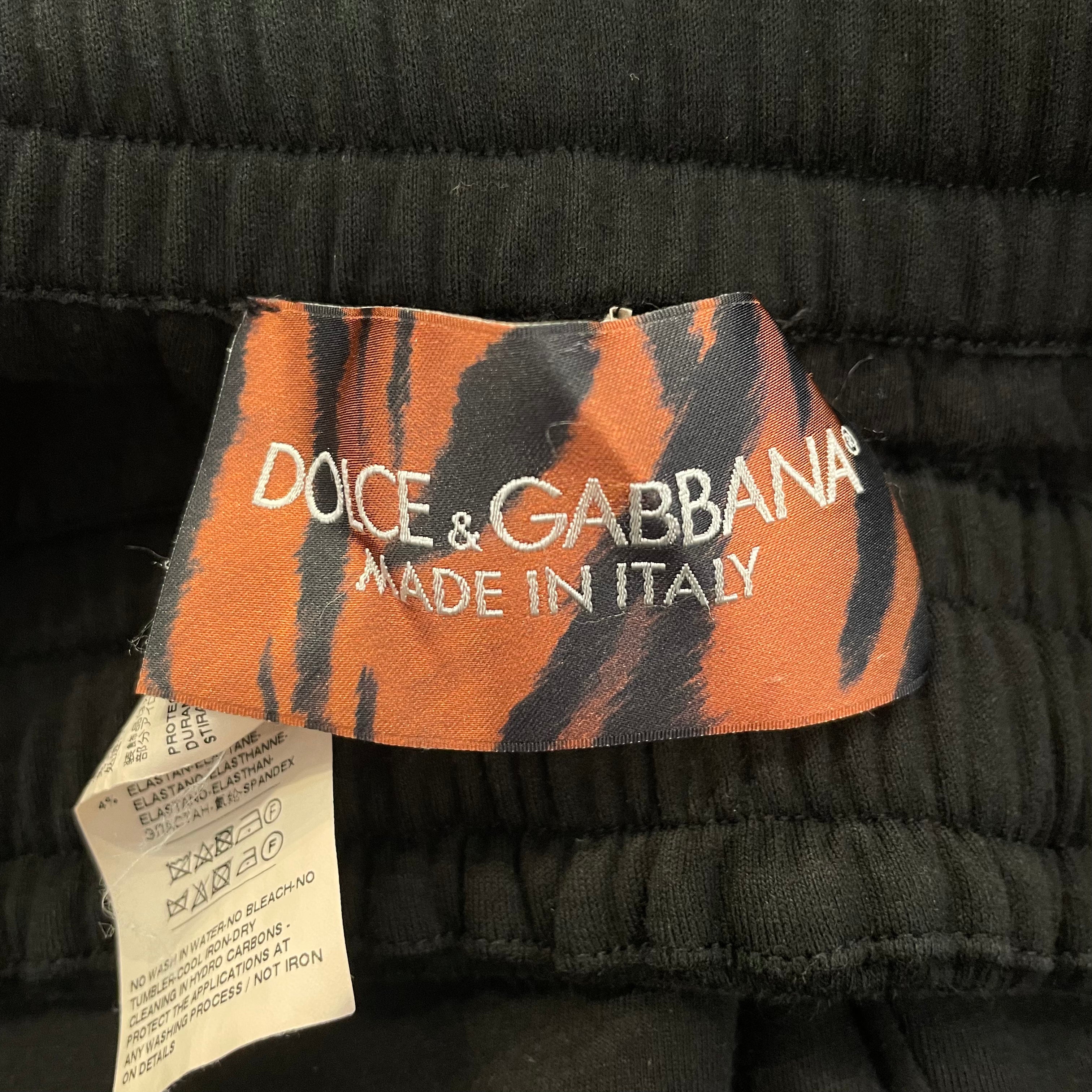 DOLCE&GABBANA/Cropped Pants/46/Cotton/BLK/Dolce&Gabana Stripe Track pant view 3
