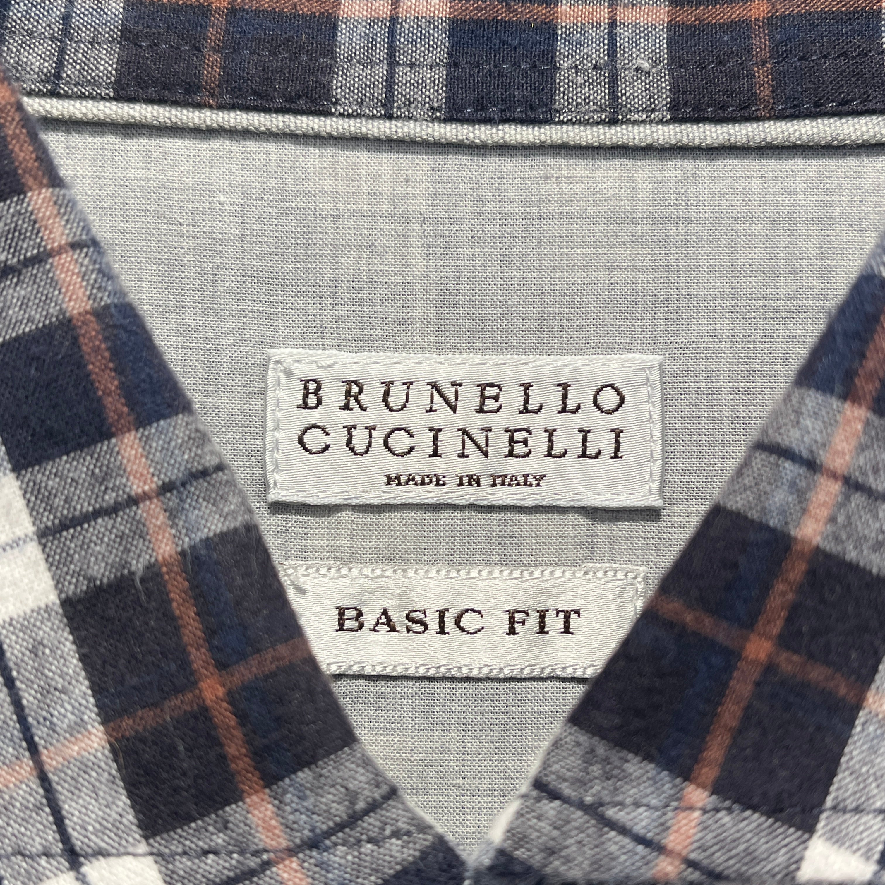 BRUNELLO CUCINELLI/LS Shirt/XXL/Cotton/BRW/Open Coller/Plaid/Dark Truffle Plaid Button Up view 3