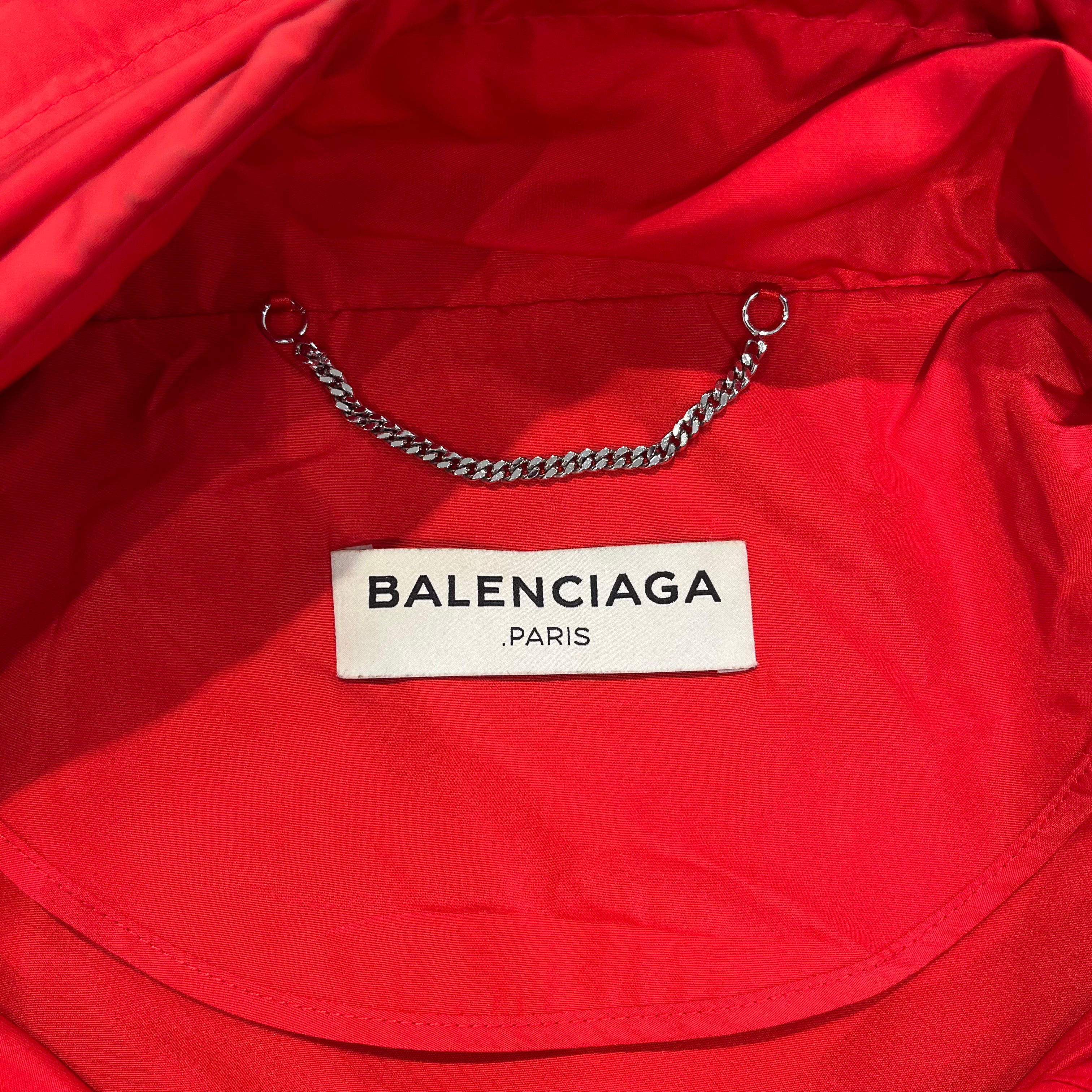 BALENCIAGA/Windbreaker/40/Polyester/RED/ca0085 red buttons blk string view 3