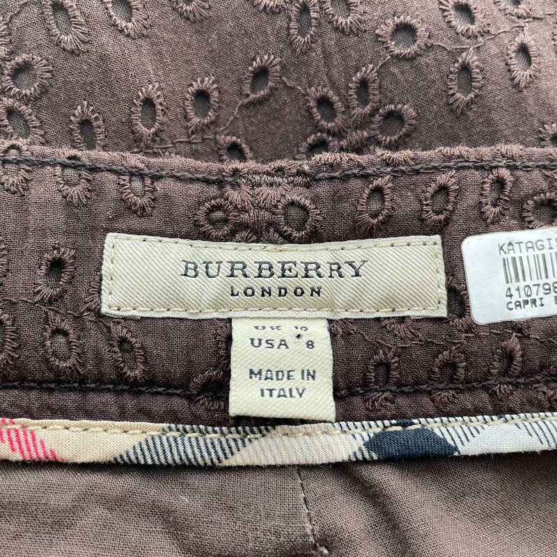 BURBERRY/Cropped Pants/8/Cotton/BRW/FLOWER DESIGN