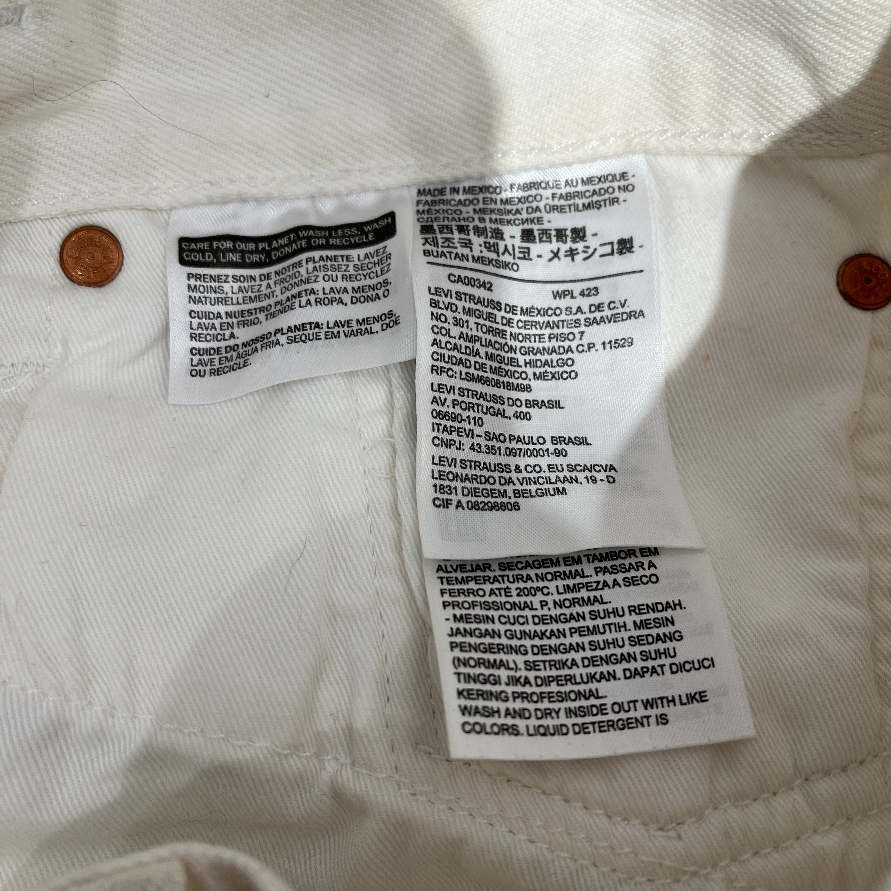 DENIM TEARS/Levi's/Straight Pants/36/Denim/WHT/Graphic/studded denim view 3