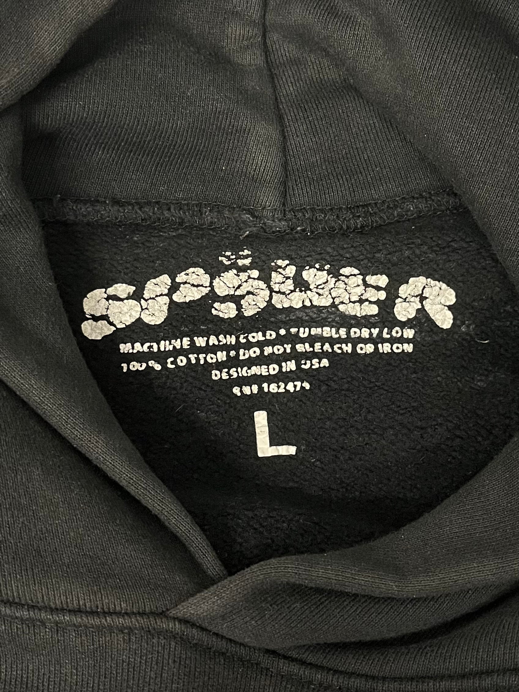 Sp5der/Hoodie/L/Cotton/BLK/BEDAZZLED RED WEB view 3