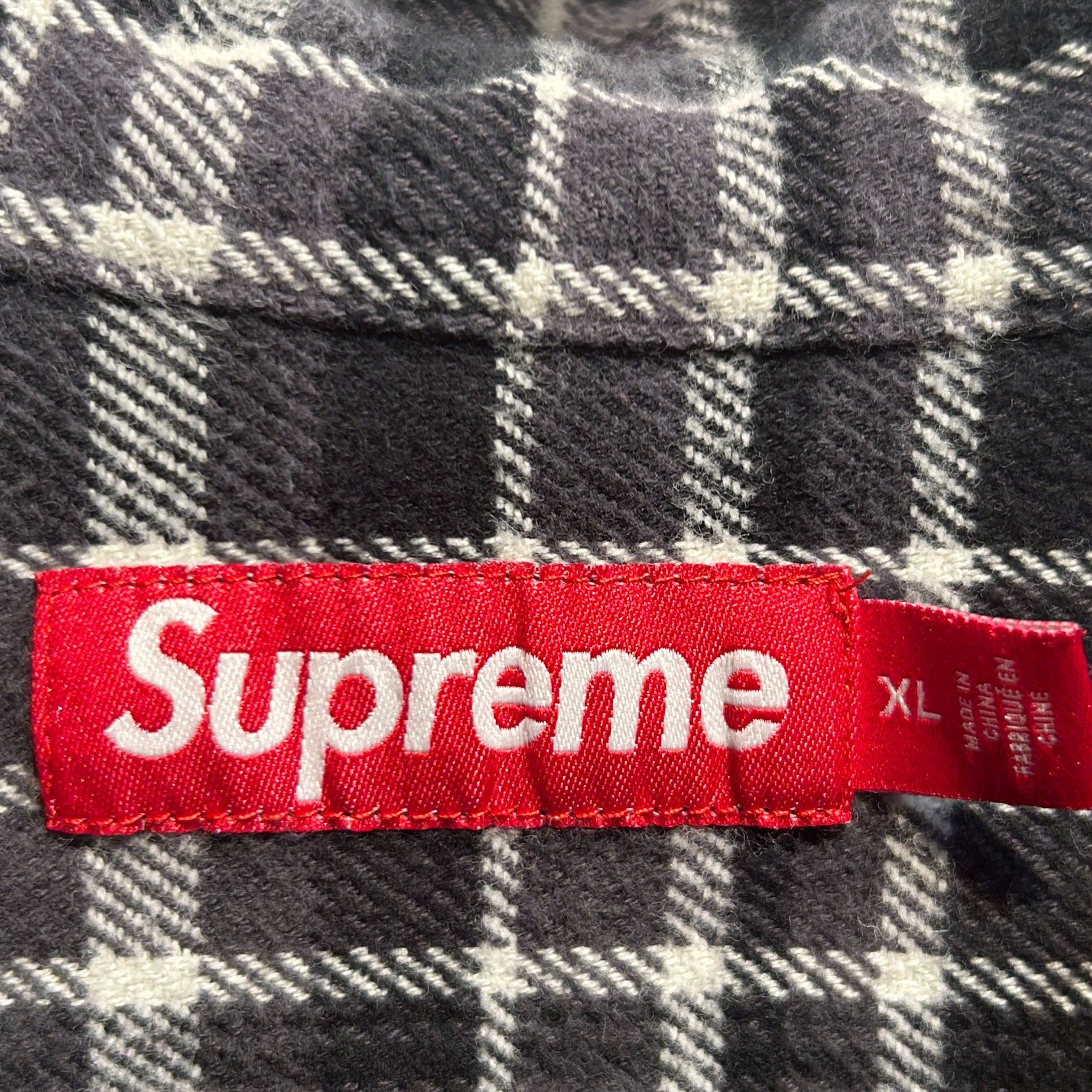 Supreme/Flannel Shirt/XL/Cotton/BLK/Plaid/Plaid Supreme Sleeve Flannel view 3