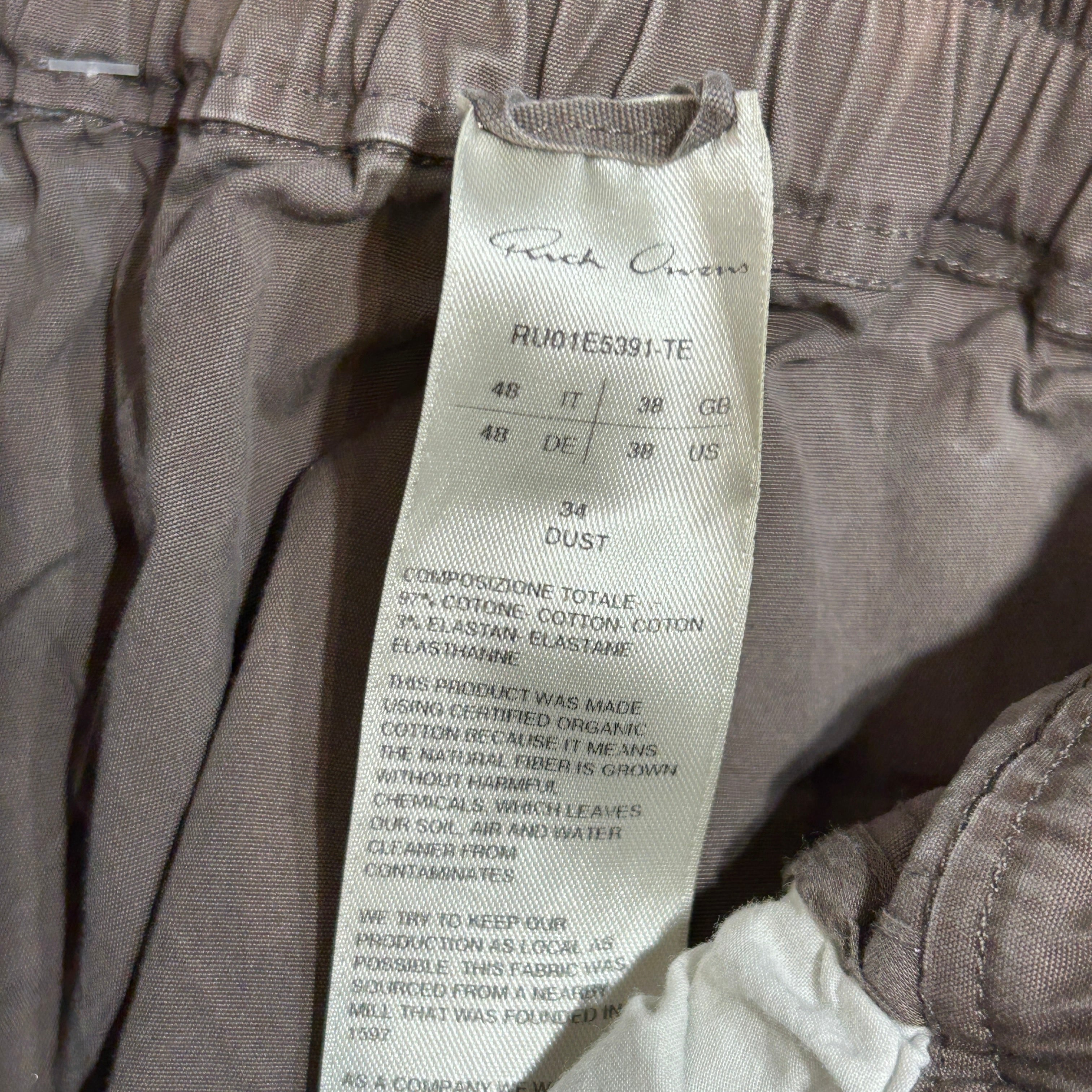 Rick Owens/Shorts/48/Cotton/GRY/Dusty Bela Boxers view 3