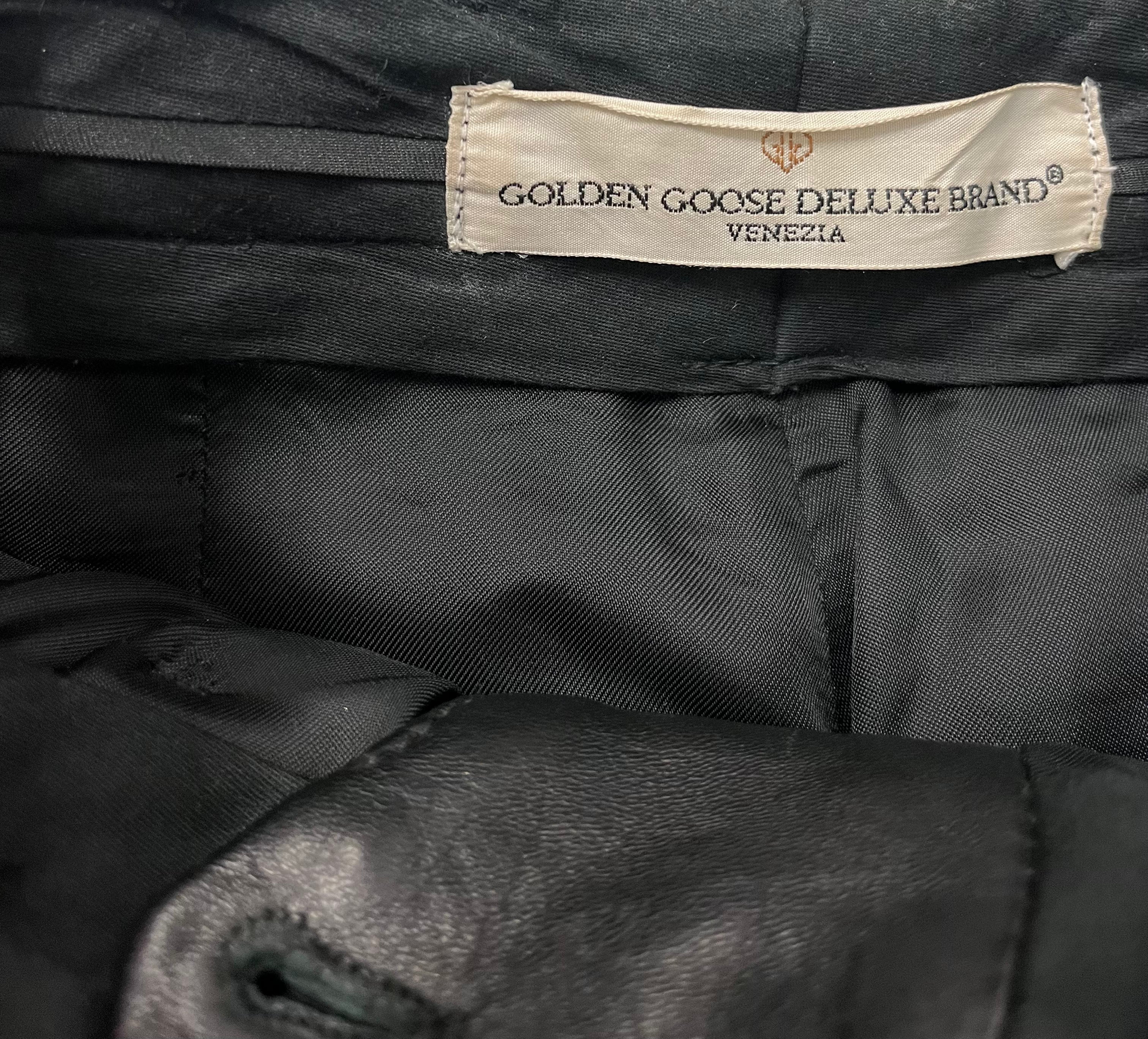 GOLDEN GOOSE/Straight Pants/S/Leather/BLK/High-waisted/leather pants view 3
