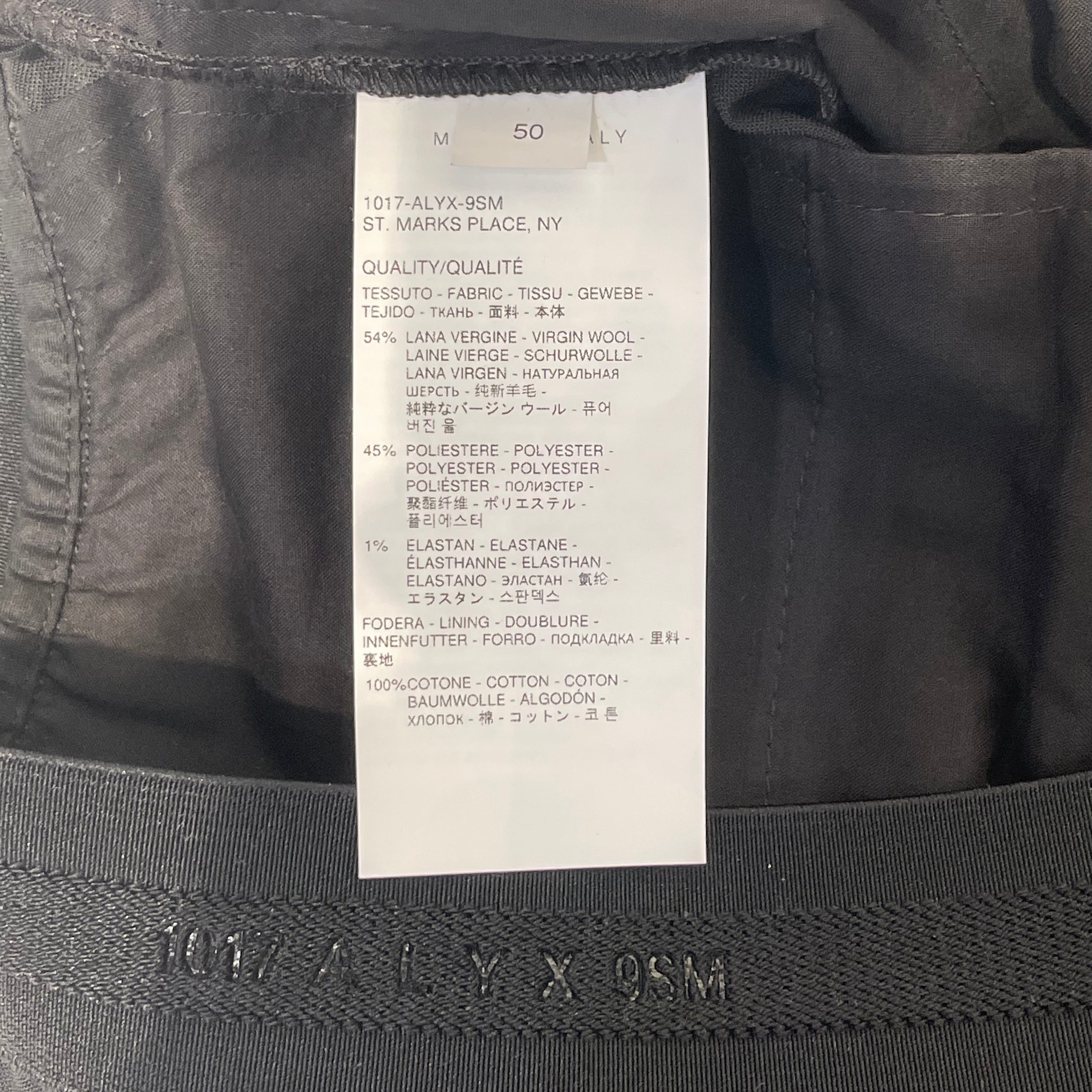 1017 ALYX 9SM(ALYX)/Slacks/50/Polyester/BLK/buckle trousers view 4