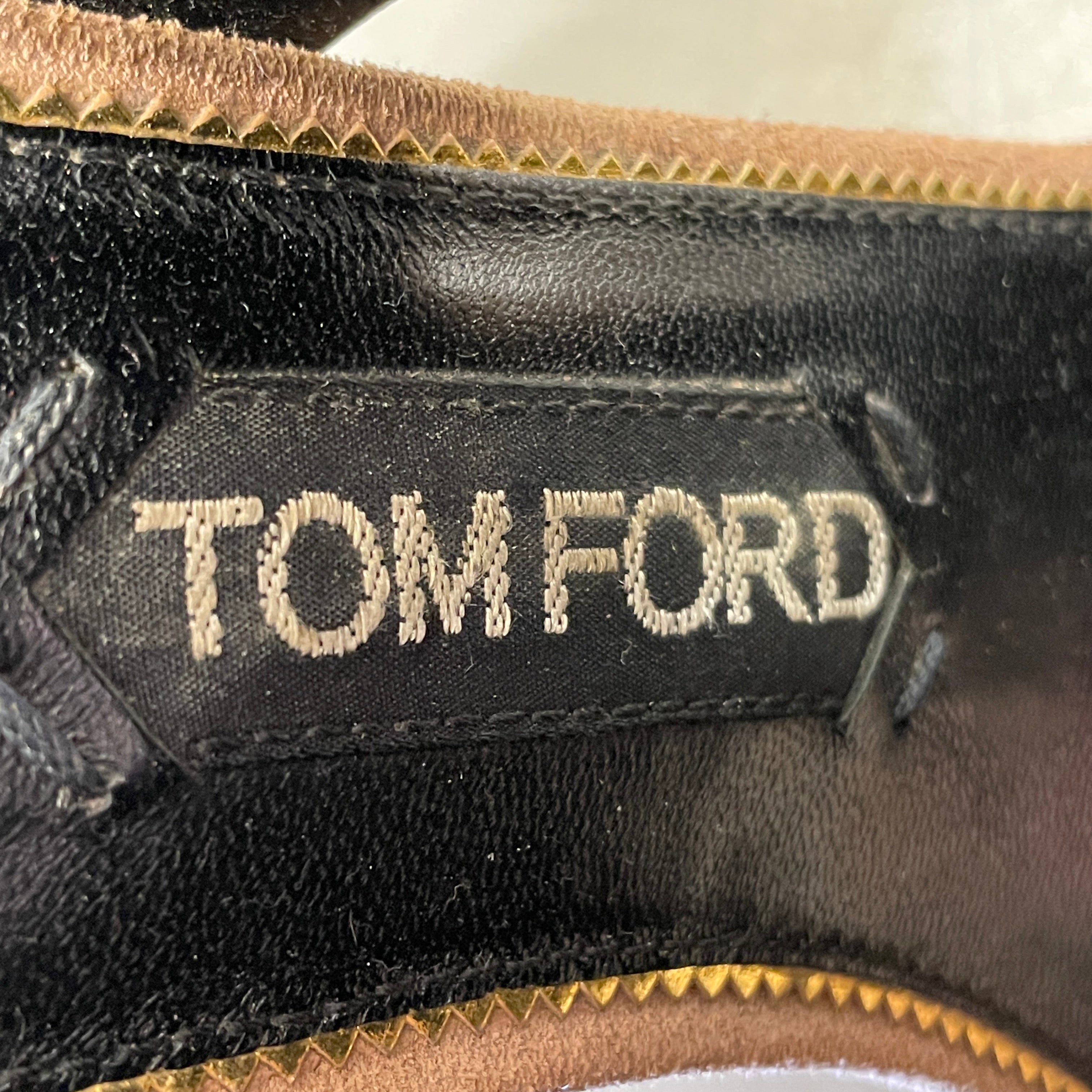 TOM FORD/Heels/EU 41/Suede/BEG/OPEN TOE SUEDE HEELS view 3