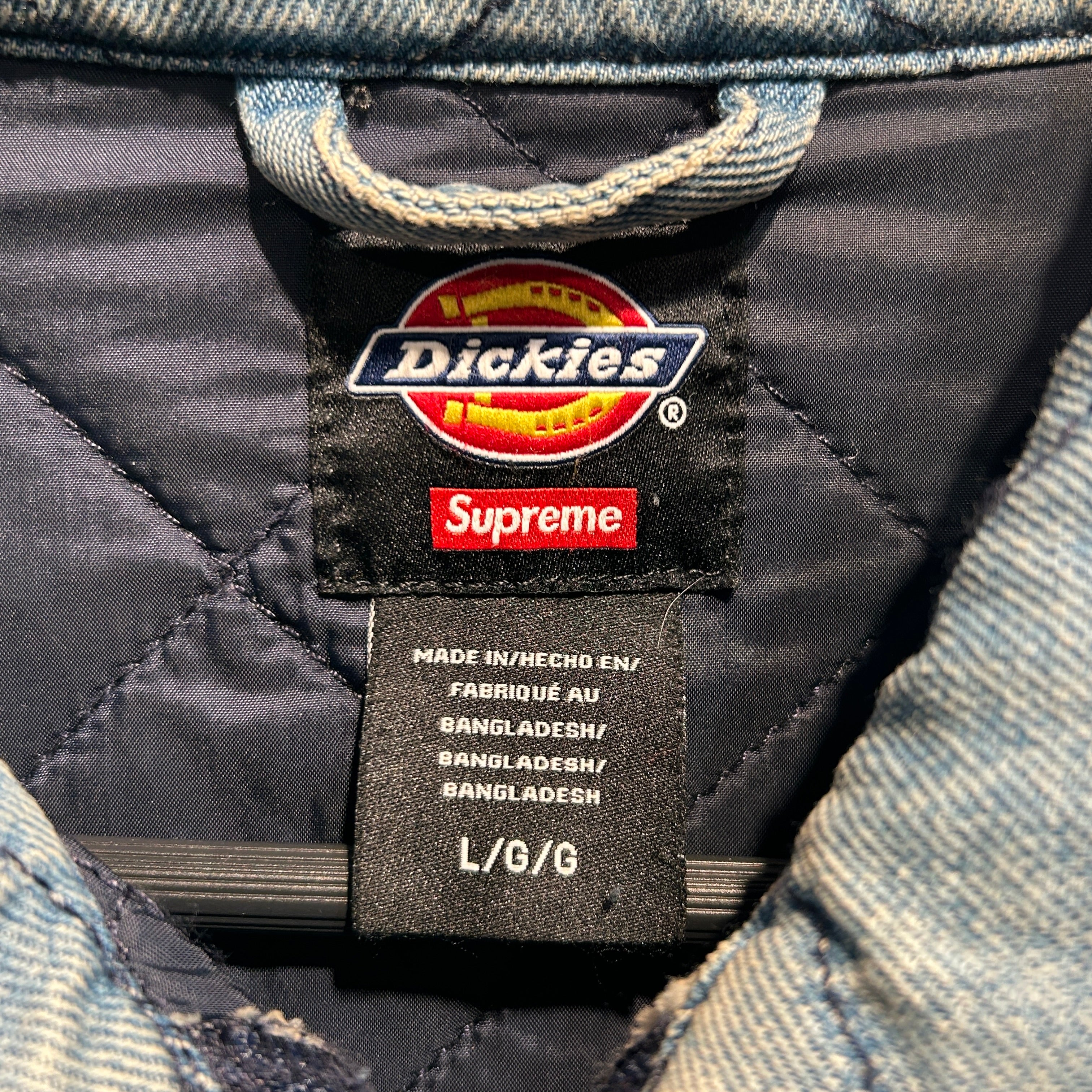 Supreme/DICKIES/Denim Jkt/L/Denim/BLU/Quilted Denim Jacket view 3