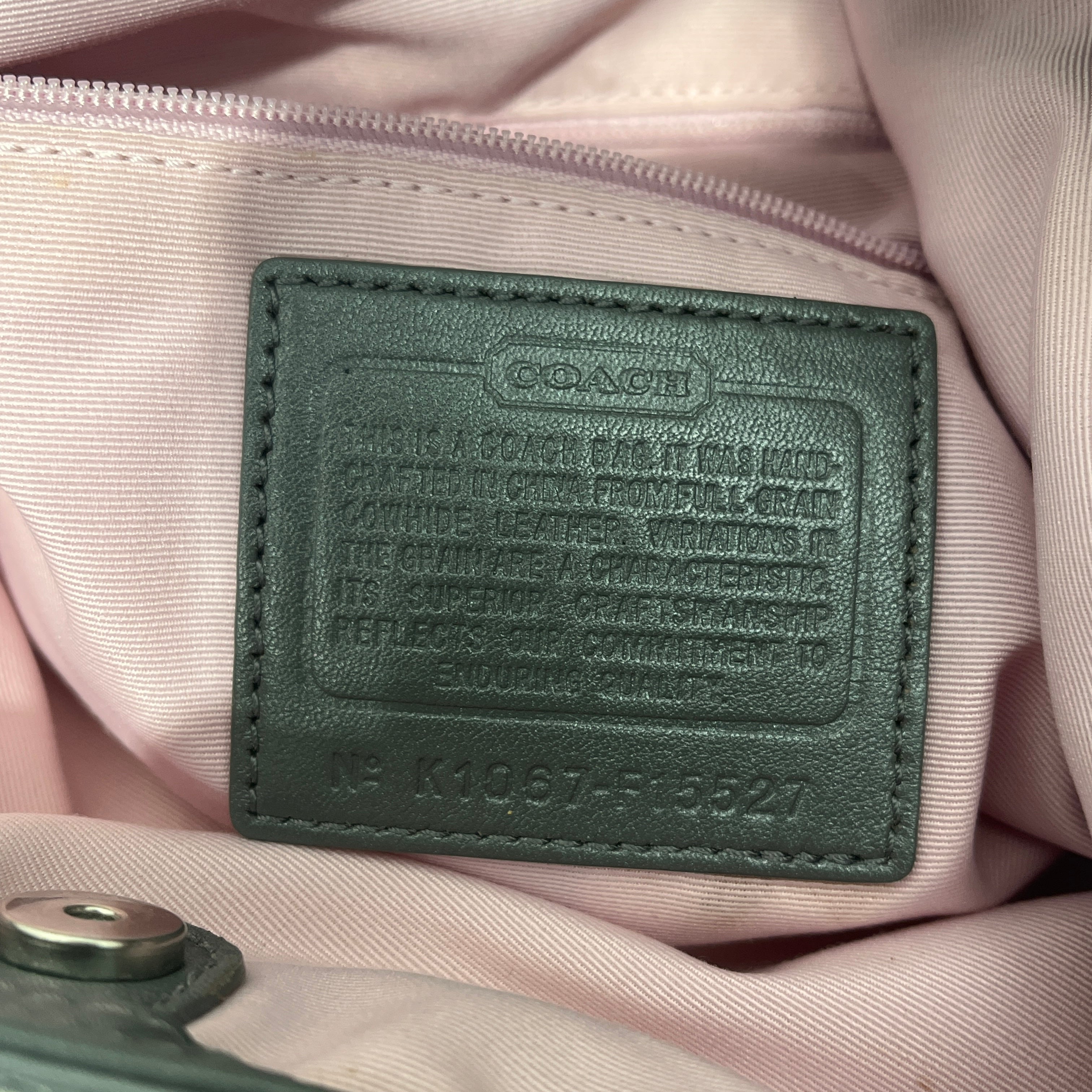 COACH/Hand Bag/Leather/SLV/Hobo/ Green leather view 5
