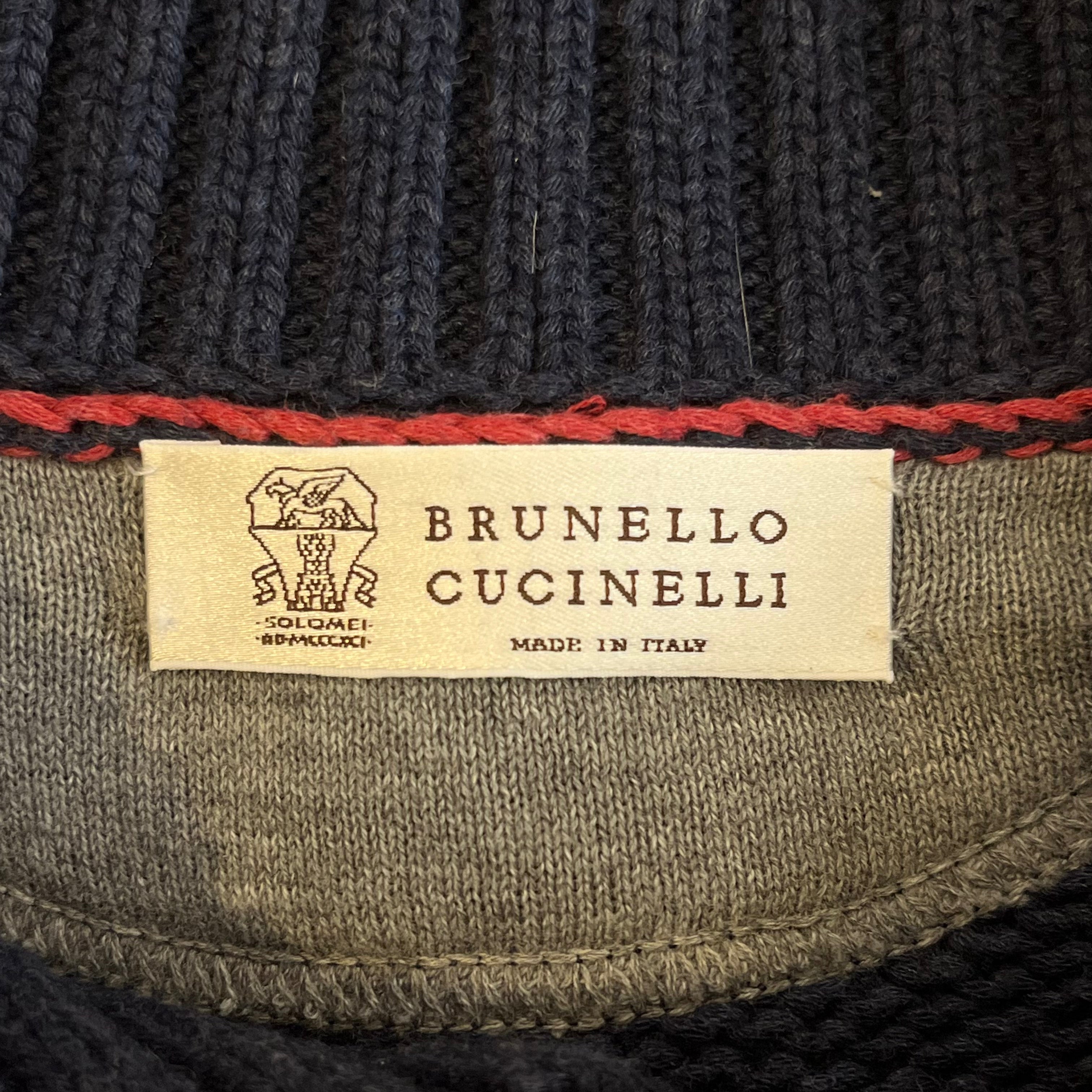 BRUNELLO CUCINELLI/Heavy Sweater/50/Cotton/NVY/ view 3