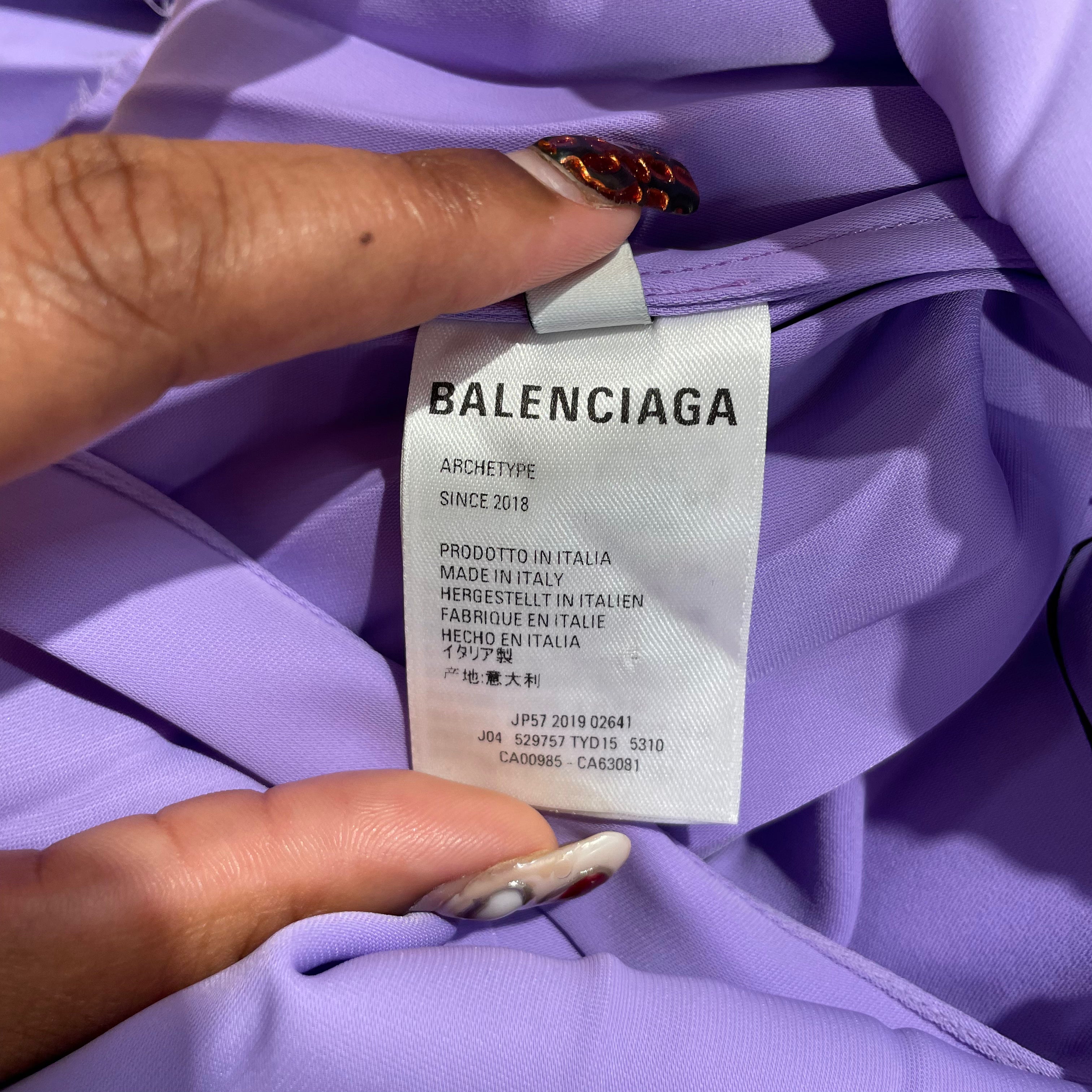 BALENCIAGA/Long Skirt/36/Polyester/PPL/2019 LARGE PLEAT LOGO BAND view 5