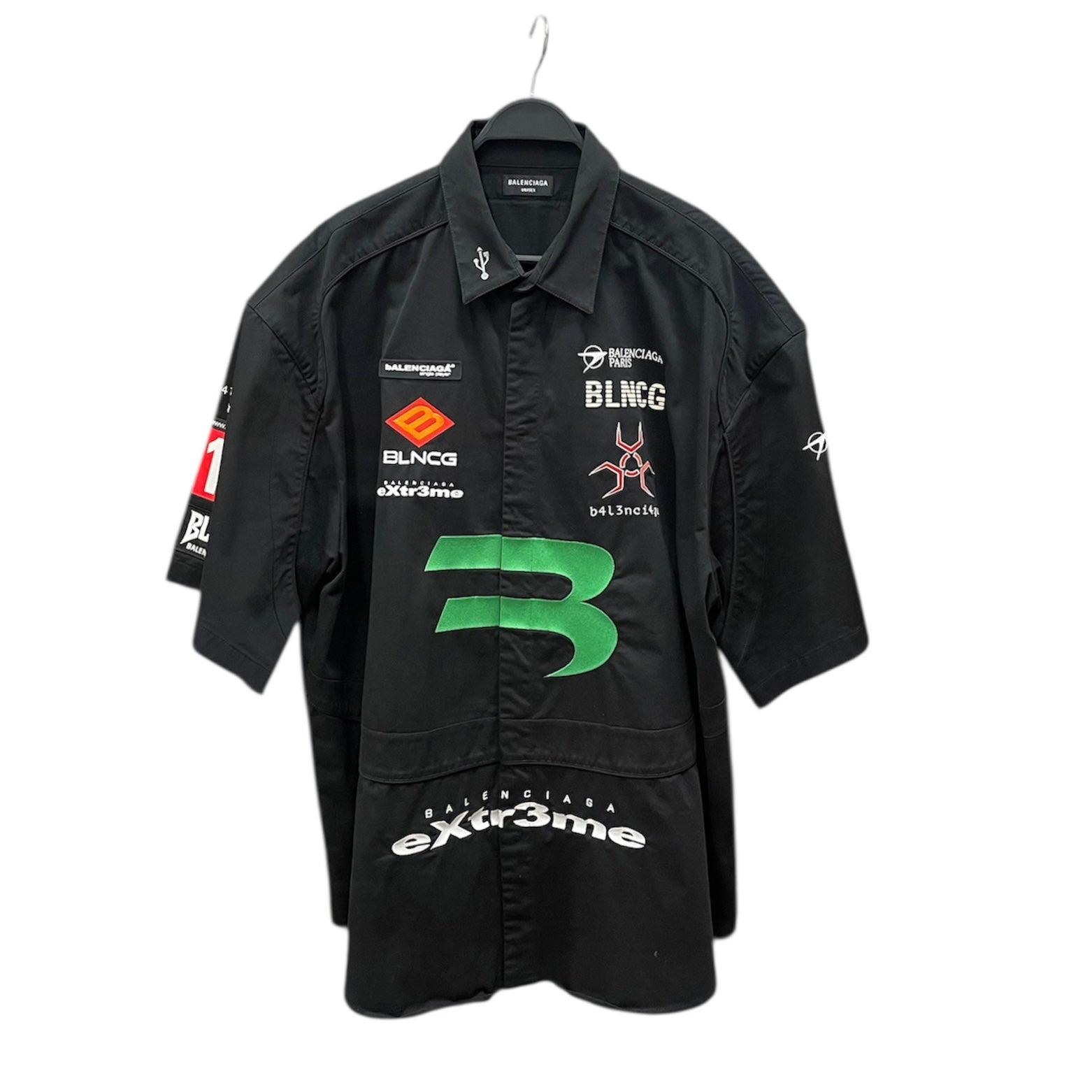 BALENCIAGA/SS Shirt/Cotton/BLK/All Over Print/GAMER SHORT SLEEVE SHIRT view 1