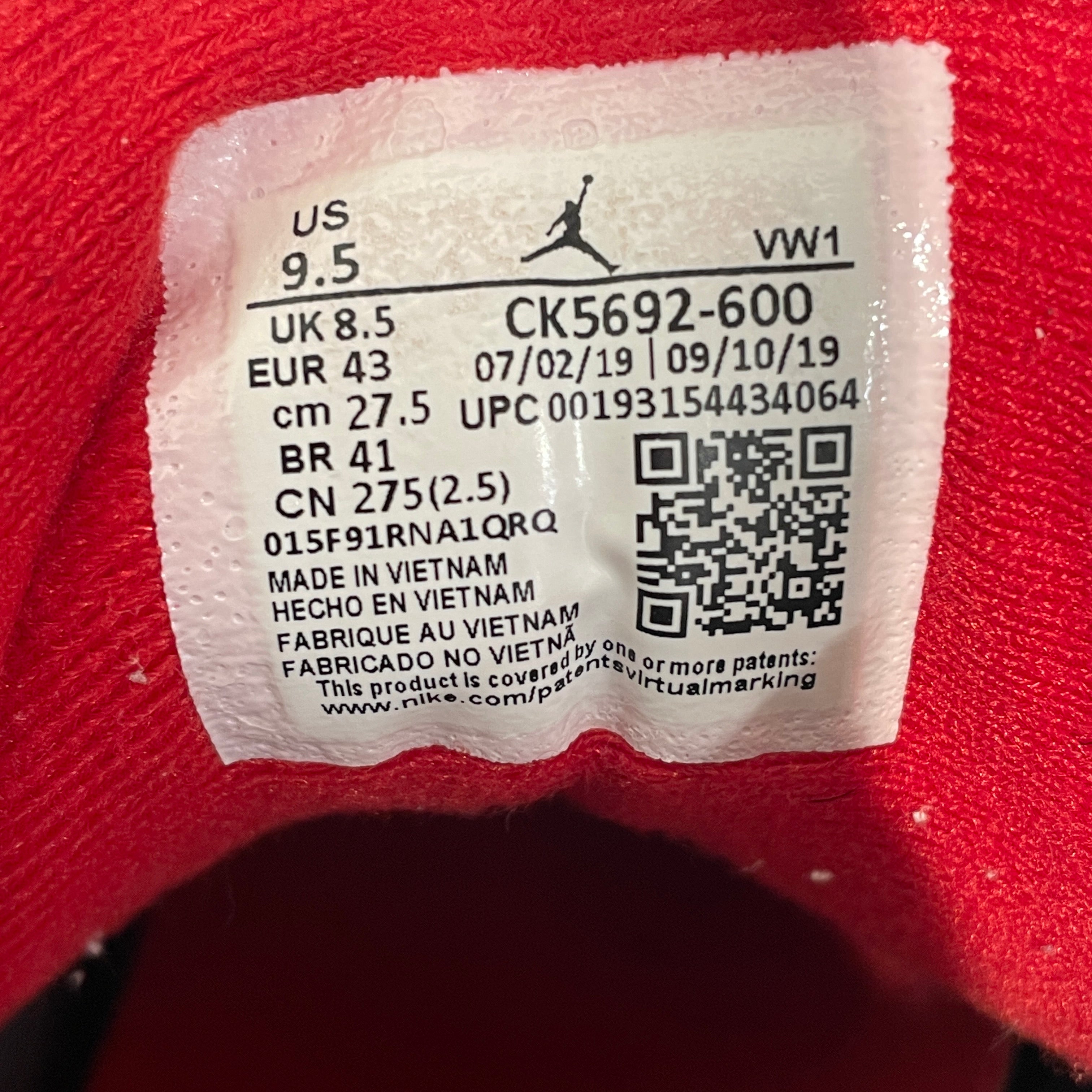 NIKE/Hi-Sneakers/US 9.5/Leather/RED/Air Jordan 3 'Fire Red' view 6