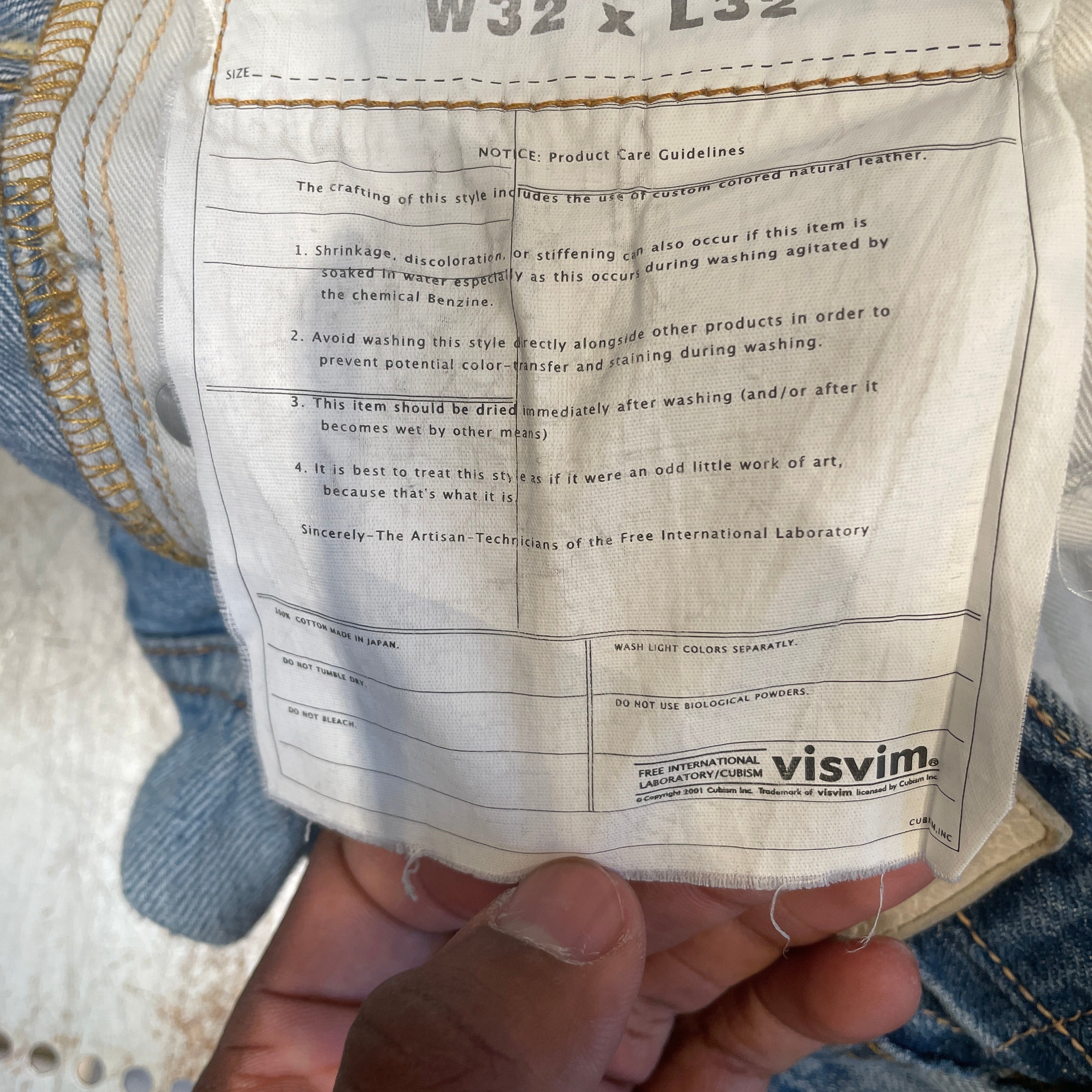visvim/Straight Pants/32/Cotton/BLU/32x32 view 4